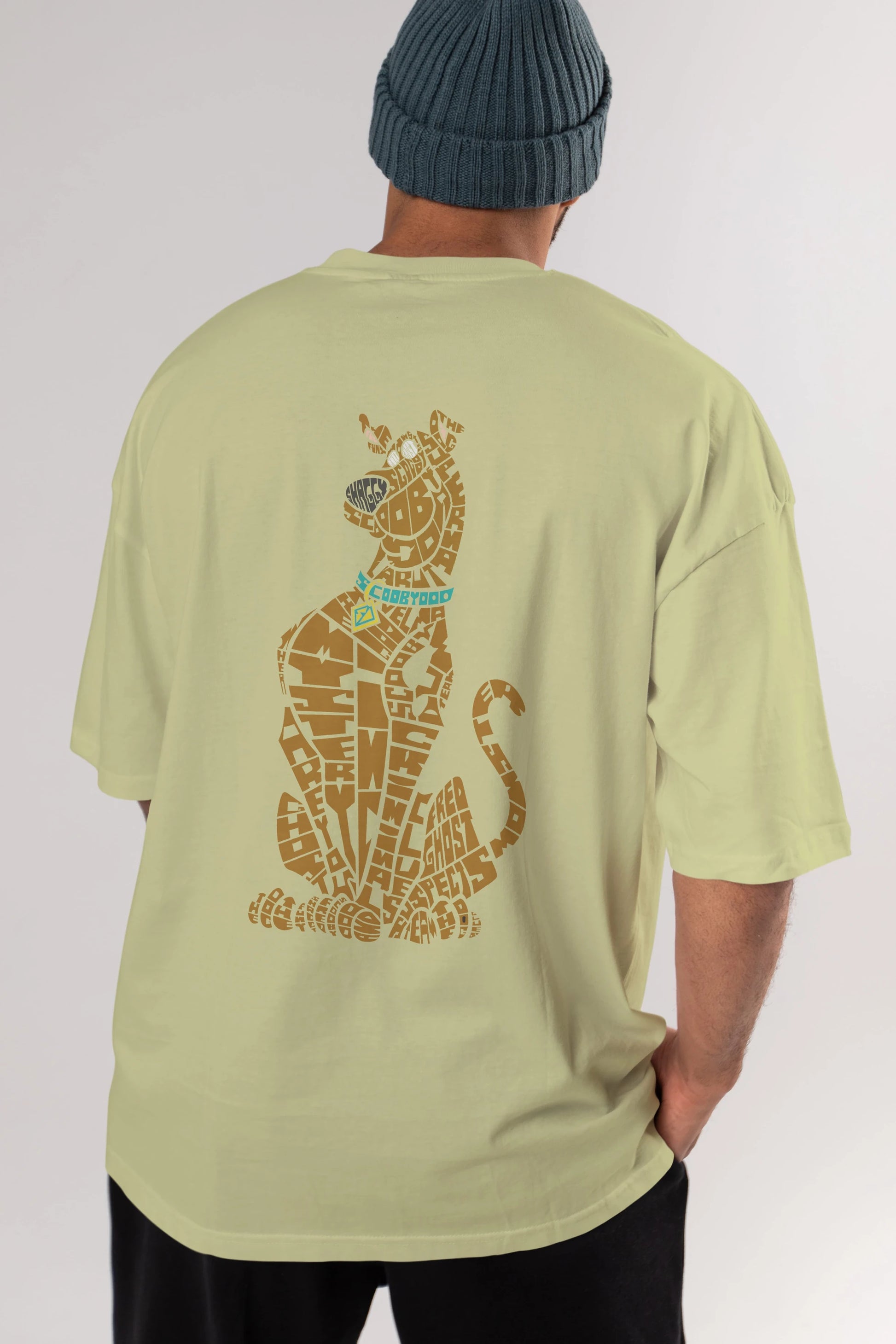 Scooby Doo Arka Baskılı Oversize t-shirt %100 pamuk Erkek Kadın Unisex
