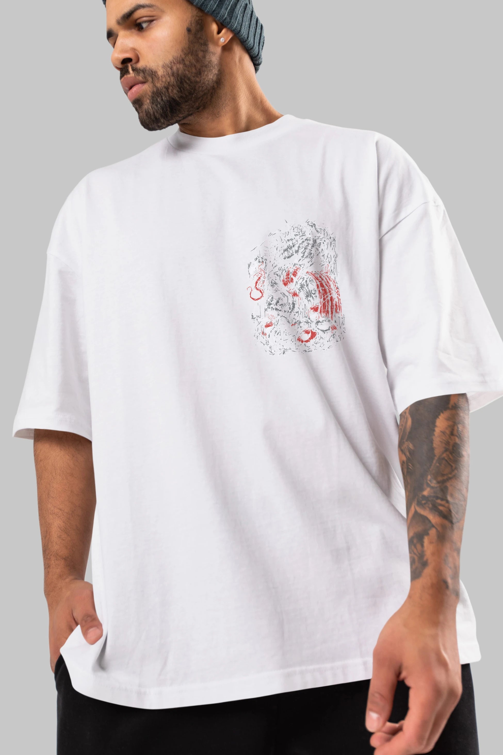 Venom (14) Ön Sol Baskılı Oversize t-shirt Erkek Kadın Unisex %100 Pamuk Bisiklet Yaka tişort