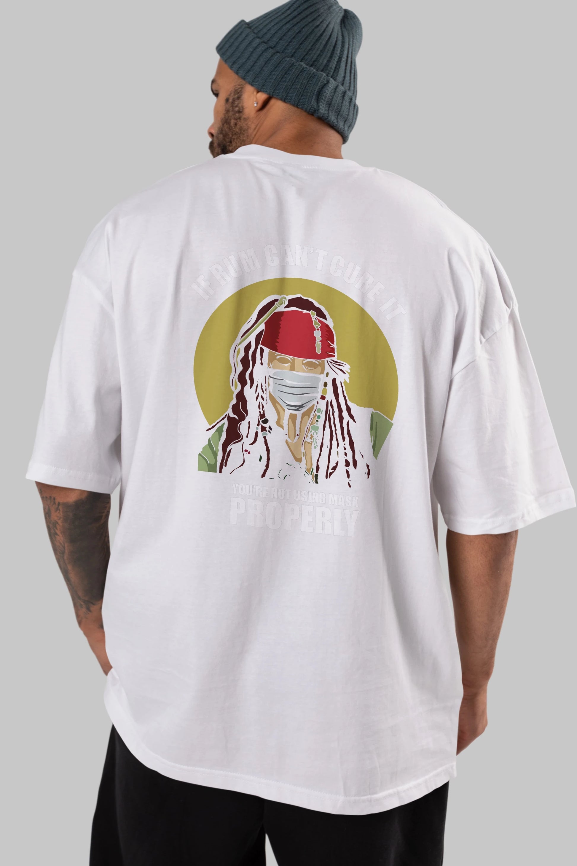 Pirates Maker Arka Baskılı Oversize t-shirt Erkek Kadın Unisex %100 Pamuk tişort