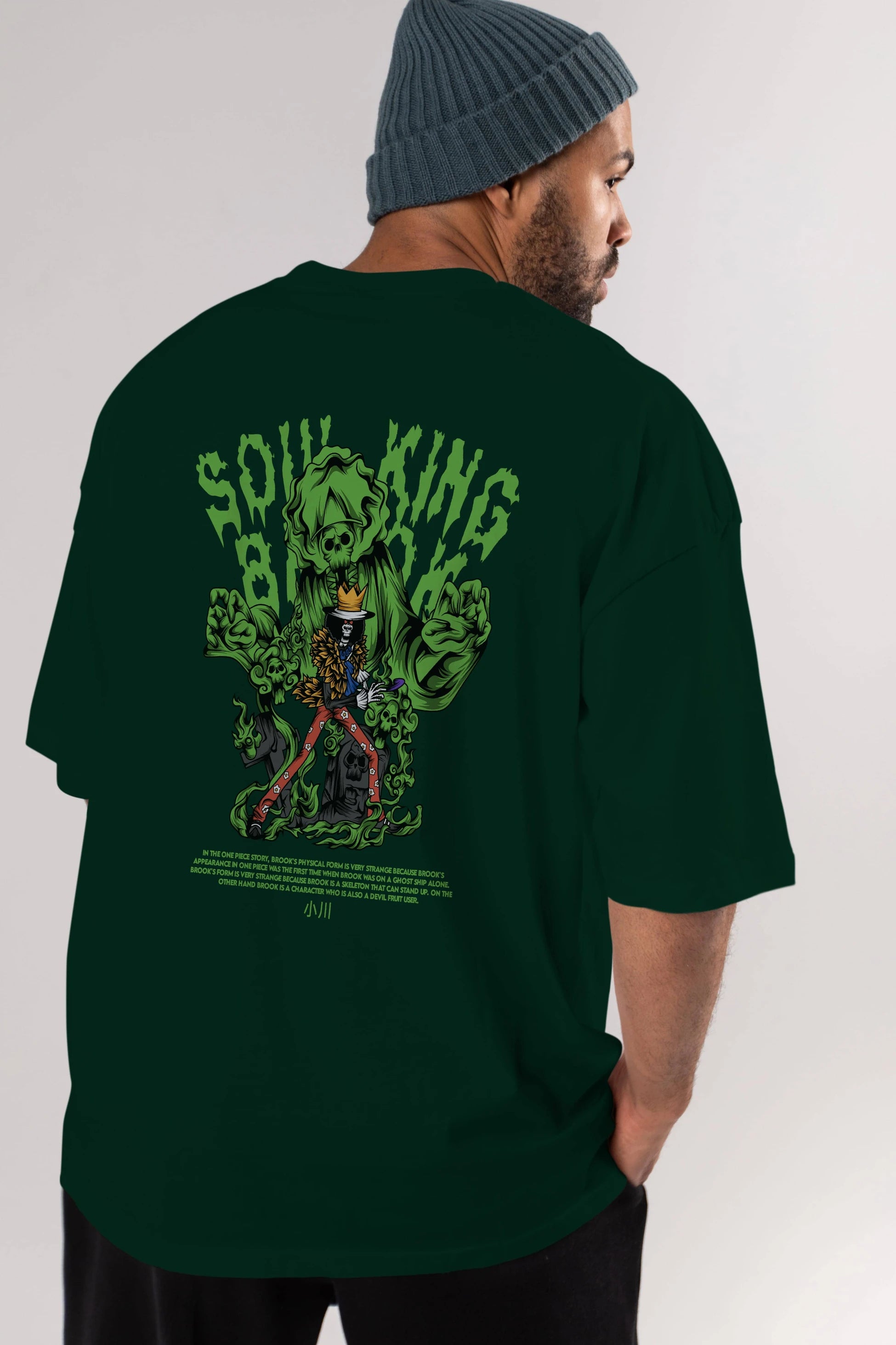 Soul King Brook Anime Arka Baskılı Oversize t-shirt Erkek Kadın Unisex