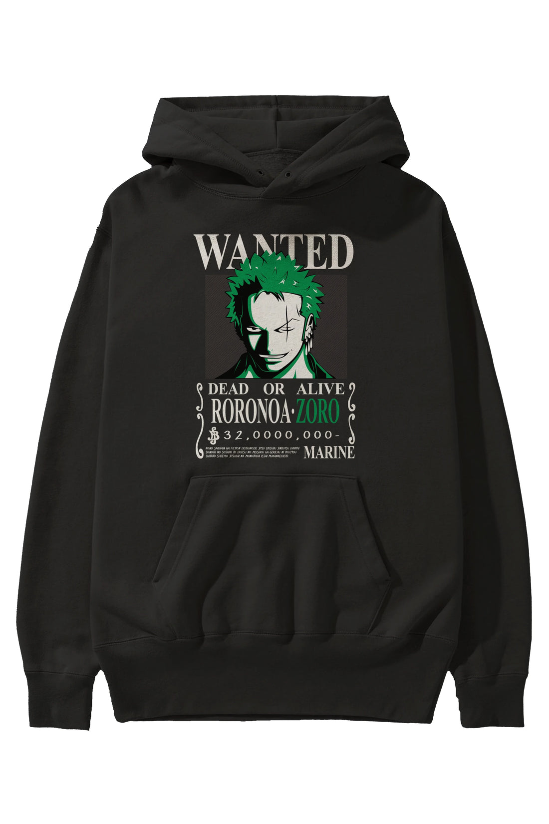 Roronoa Zoro Anime Ön Baskılı Hoodie Oversize Kapüşonlu Sweatshirt Erkek Kadın Unisex