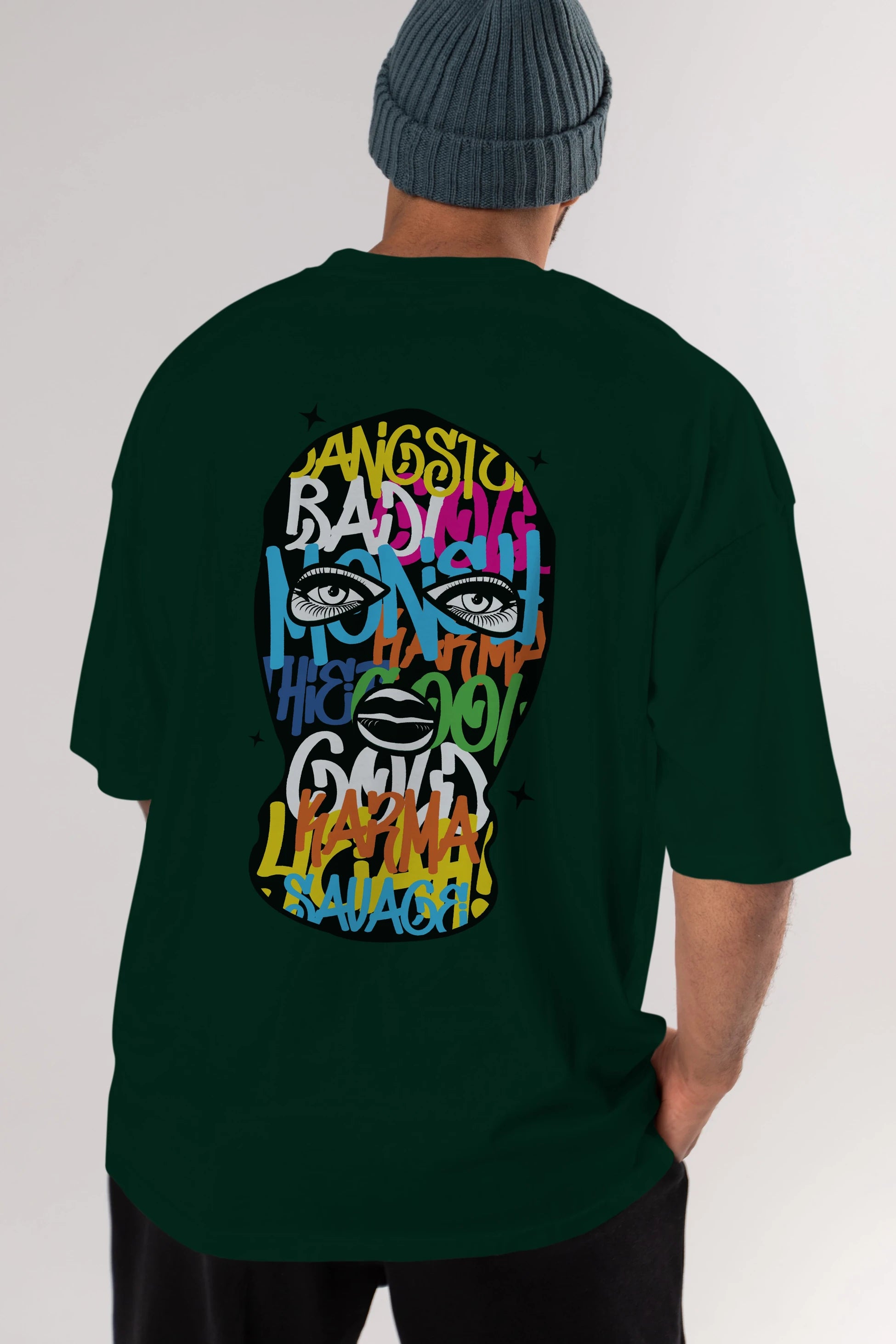 Karma Savage Arka Baskılı Oversize t-shirt Erkek Kadın Unisex
