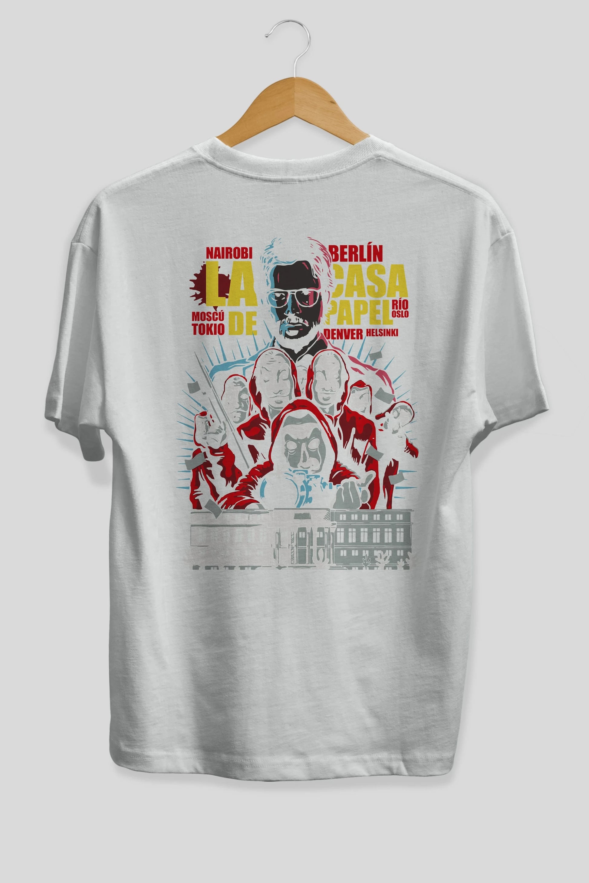 La Casa De Papel (6) Arka Baskılı Oversize t-shirt Erkek Kadın Unisex %100 Pamuk Bisiklet Yaka tişort