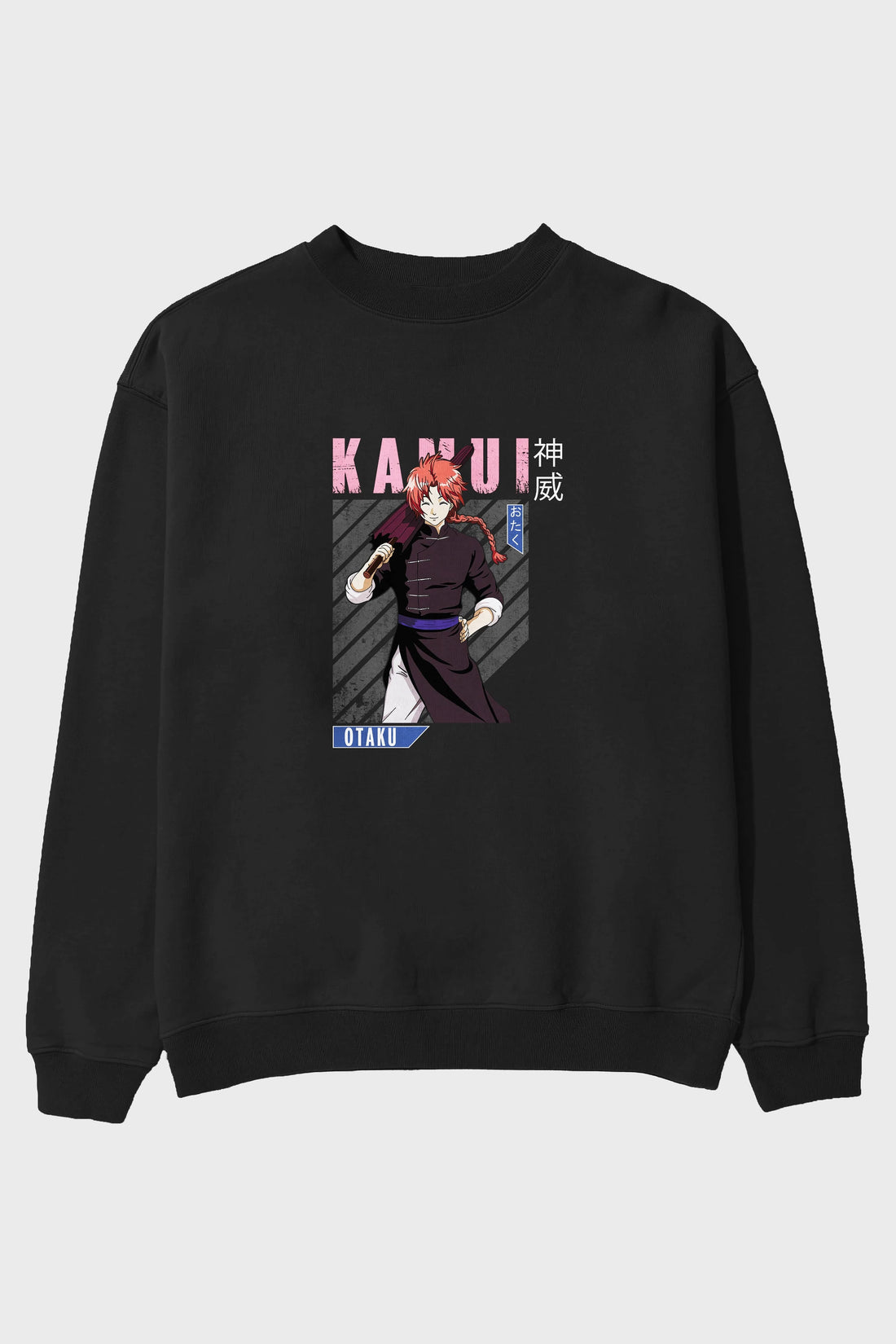 Kamui GINTAMA 1 Anime Ön Baskılı Oversize Sweatshirt Erkek Kadın Unisex