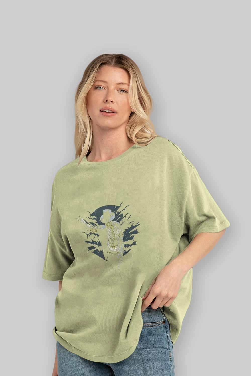 Zombie Pop Ön Baskılı Oversize t-shirt Erkek Kadın Unisex %100 Pamuk tişort