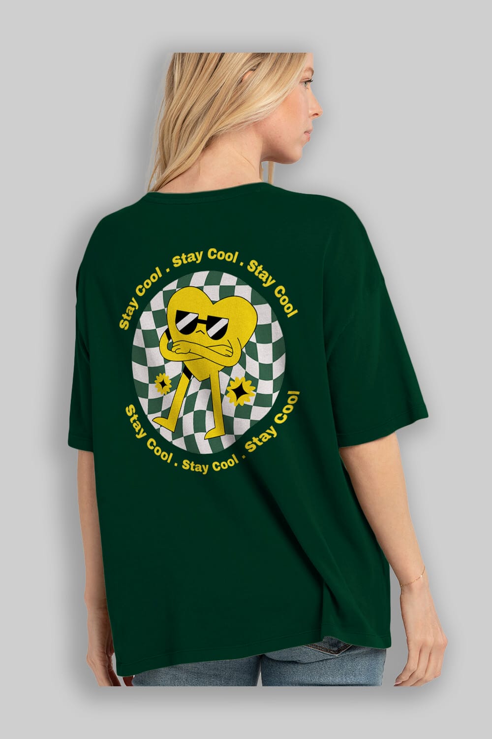 Stay Cool Yazılı Arka Baskılı Oversize t-shirt Erkek Kadın Unisex