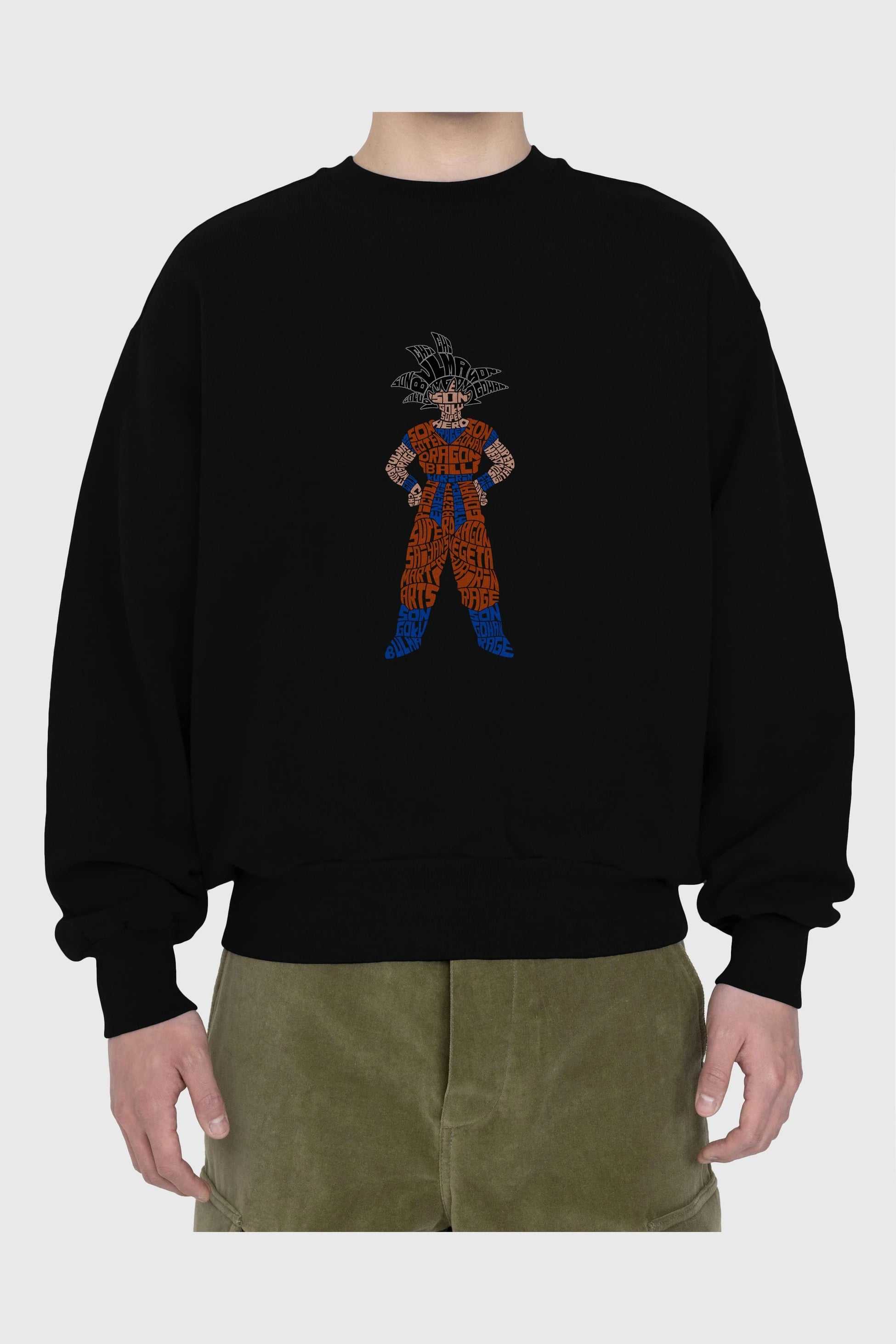 Goku Ön Baskılı Oversize Sweatshirt Erkek Kadın Unisex