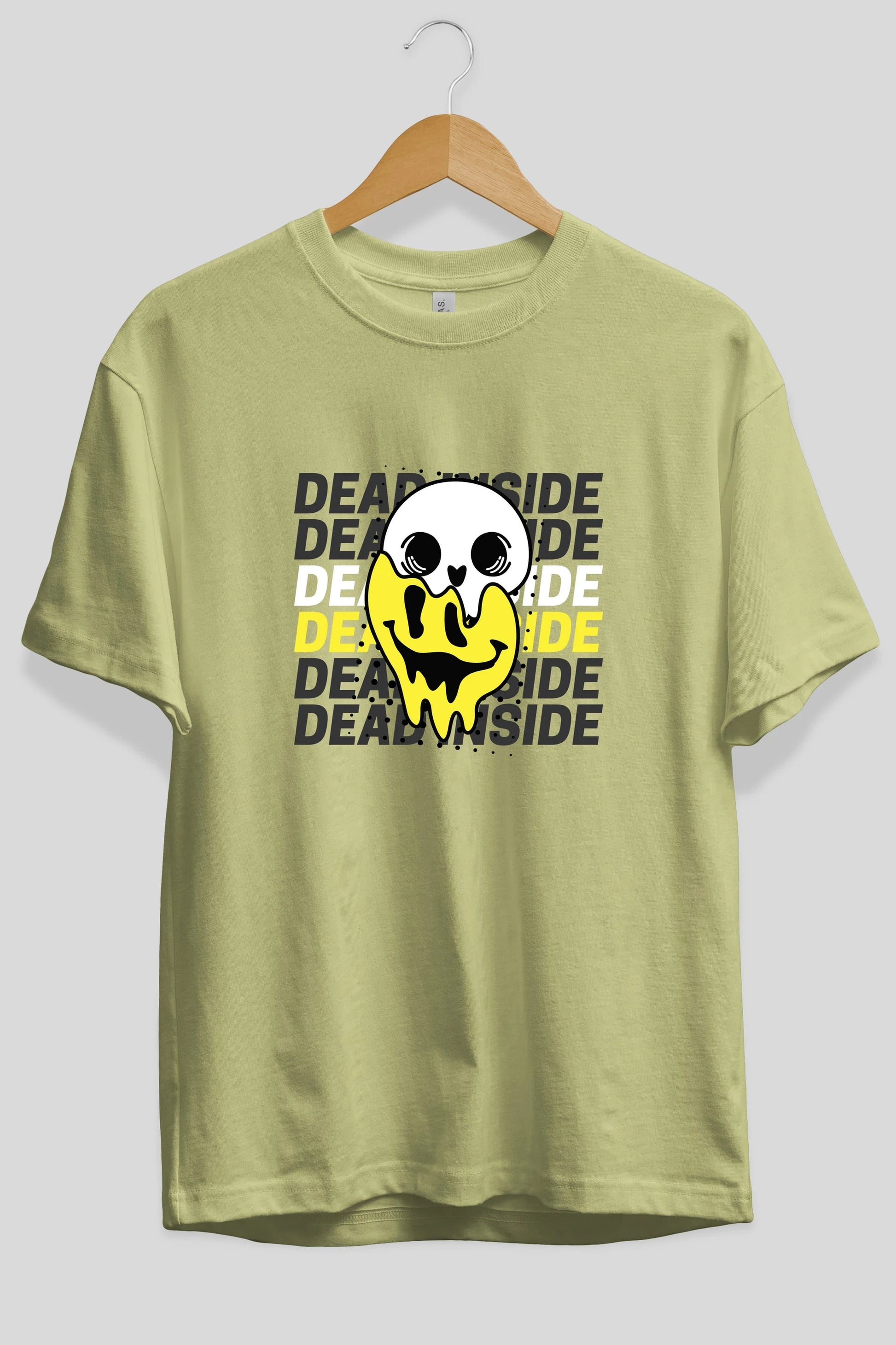 Dead Inside Yazılı Ön Baskılı Oversize t-shirt Erkek Kadın Unisex