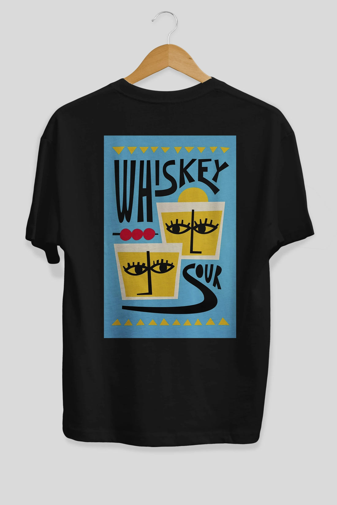 Whiskey Sour 2 Arka Baskılı Oversize t-shirt Erkek Kadın Unisex %100 Pamuk Bisiklet Yaka tişort