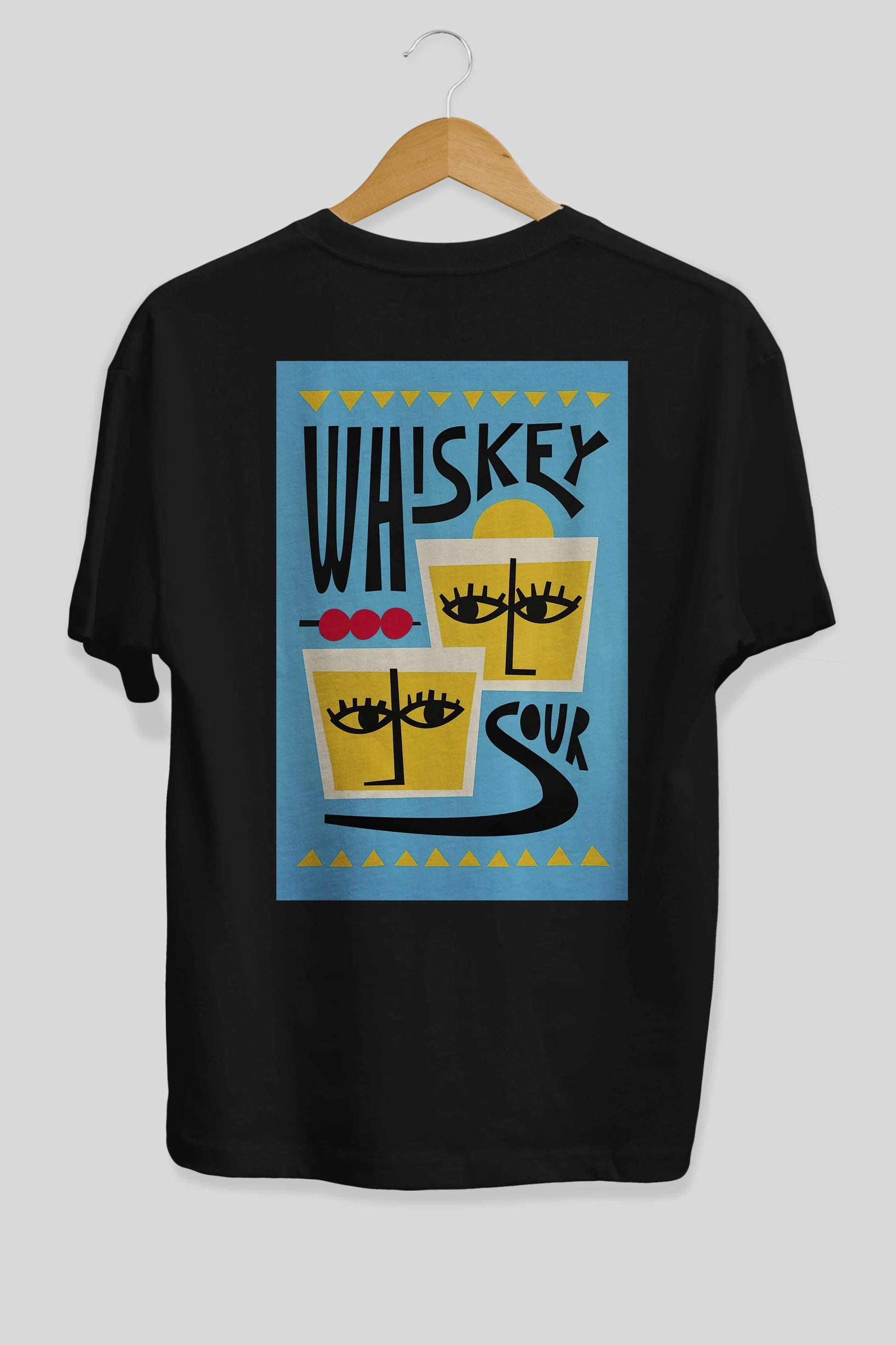 Whiskey Sour 2 Arka Baskılı Oversize t-shirt Erkek Kadın Unisex %100 Pamuk Bisiklet Yaka tişort