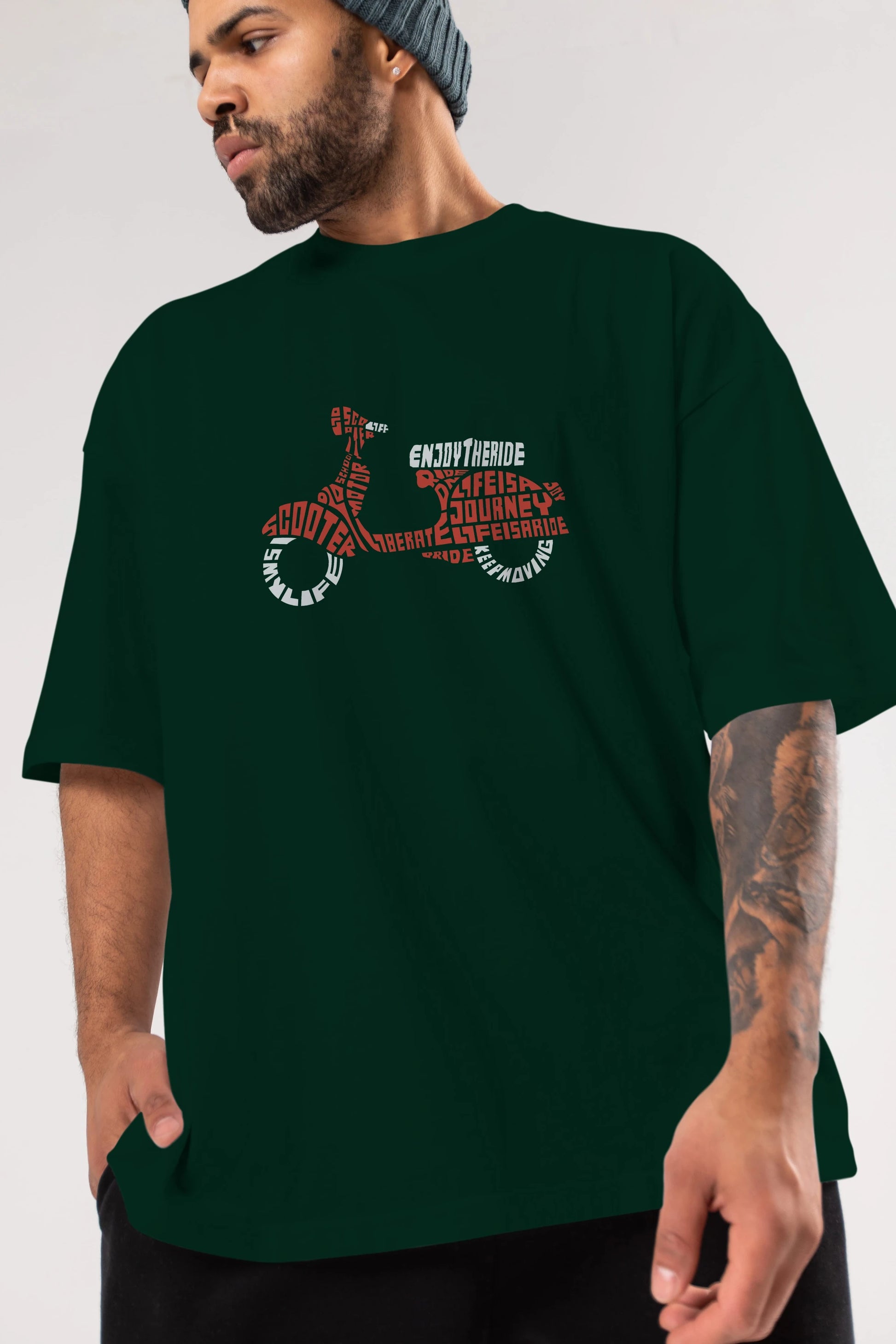 Enjoy The Ride Ön Baskılı Oversize t-shirt %100 pamuk Erkek Kadın Unisex