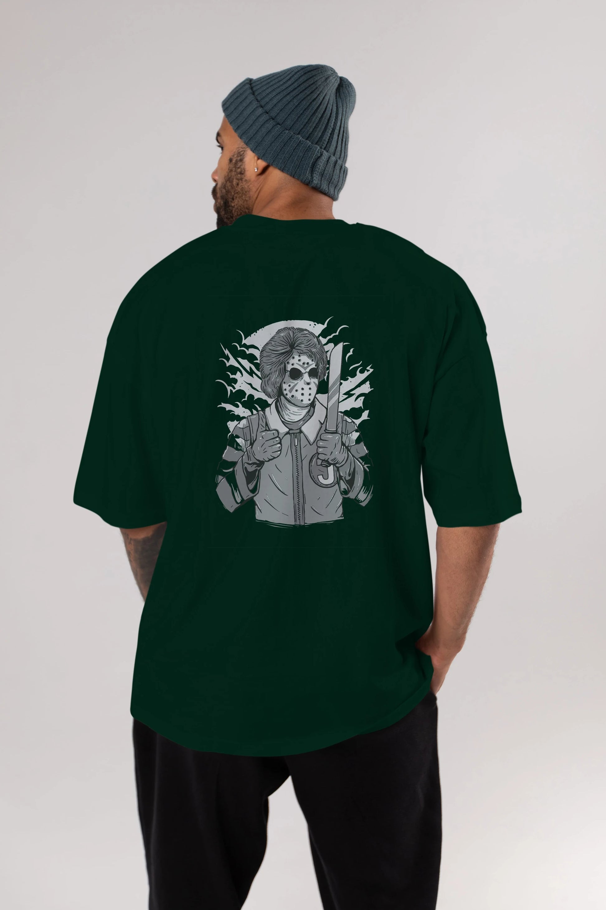 Clown Killer Arka Baskılı Oversize t-shirt Erkek Kadın Unisex %100 Pamuk