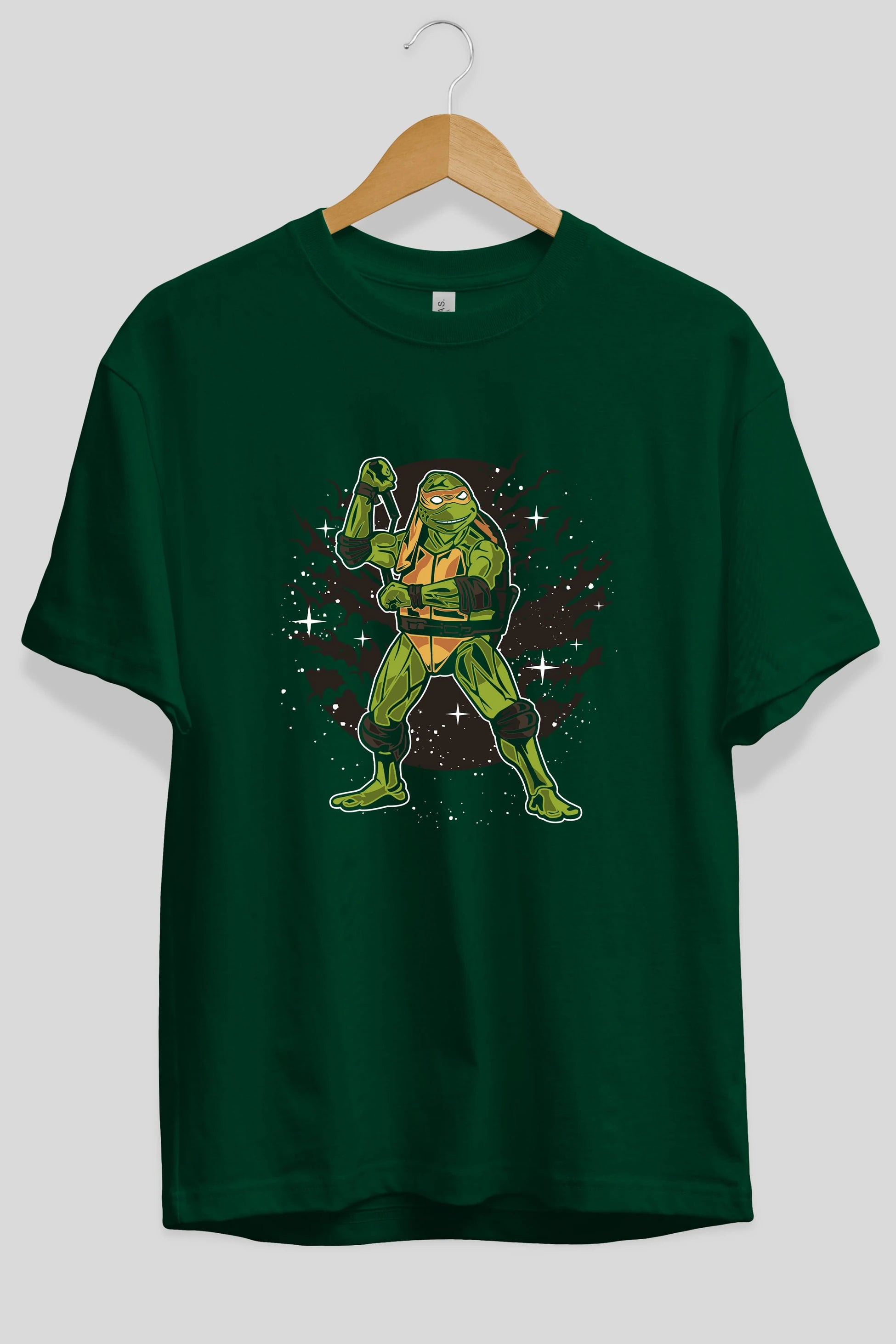 TURTLES Ön Baskılı Oversize t-shirt Erkek Kadın Unisex %100 Pamuk tişort