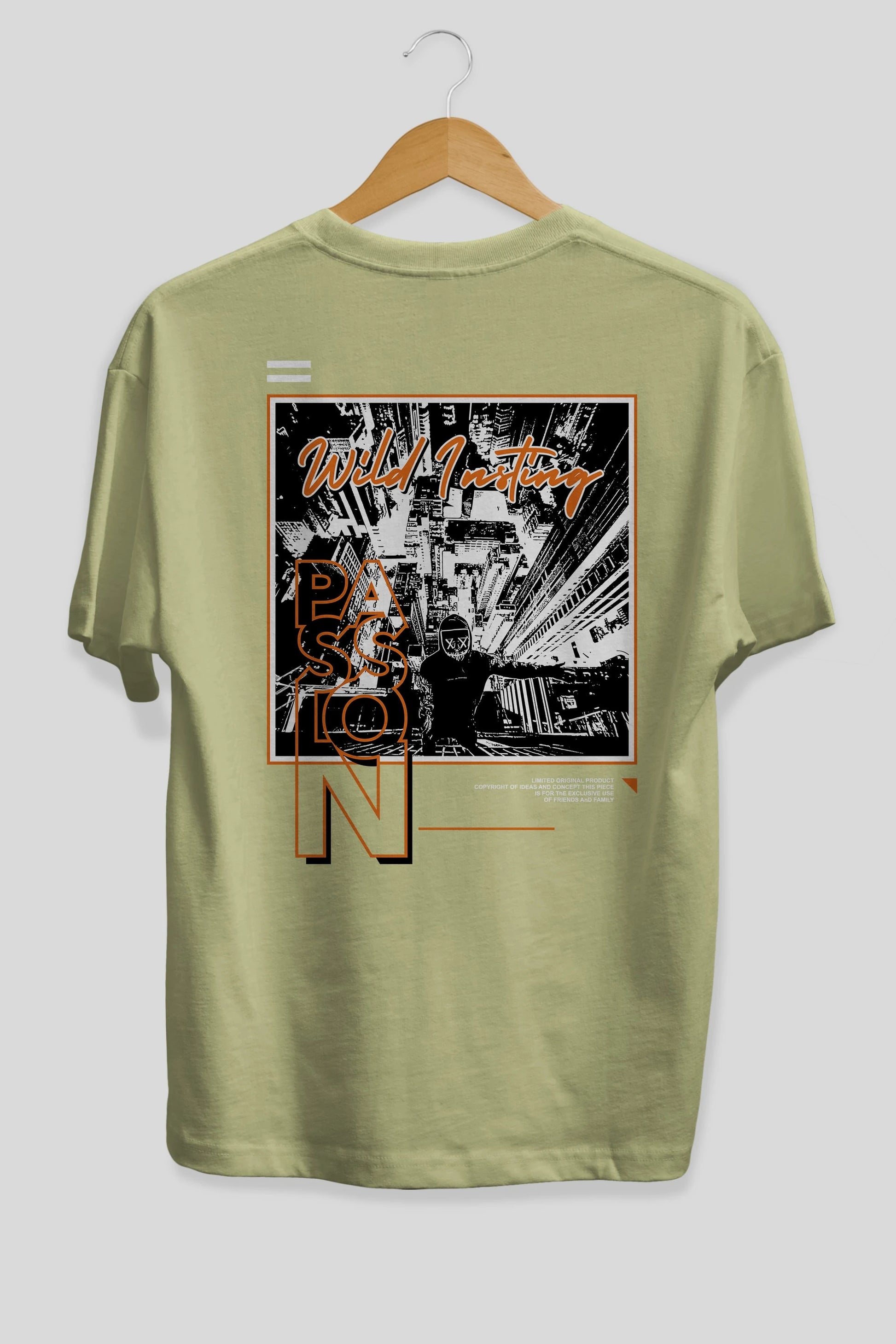 Wild Passion Arka Baskılı Oversize t-shirt Erkek Kadın Unisex