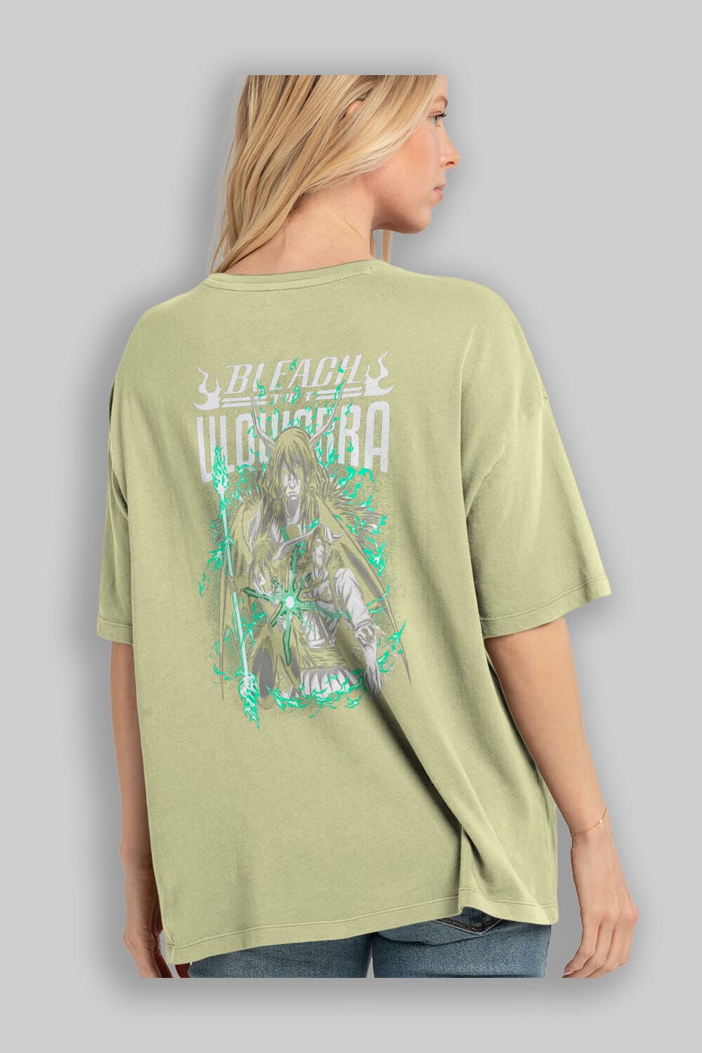 BLEACH(ULQUIARRA) Anime Arka Baskılı Oversize t-shirt Erkek Kadın Unisex