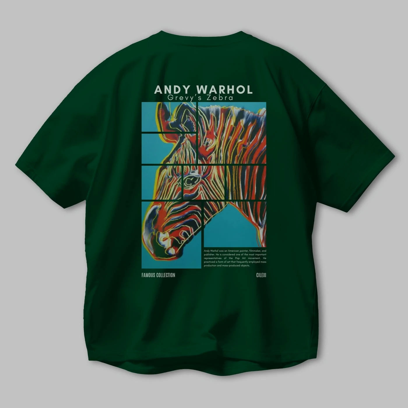 Andy Warhol Arka Baskılı Oversize t-shirt Erkek Kadın Bisiklet Yaka Pamuk tişort