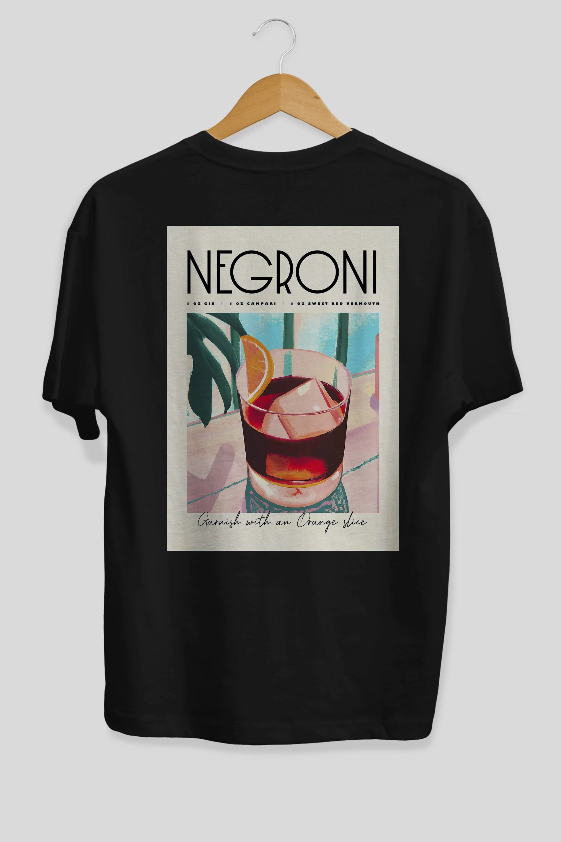 Negroni 4 Arka Baskılı Oversize t-shirt Erkek Kadın Unisex %100 Pamuk Bisiklet Yaka tişort