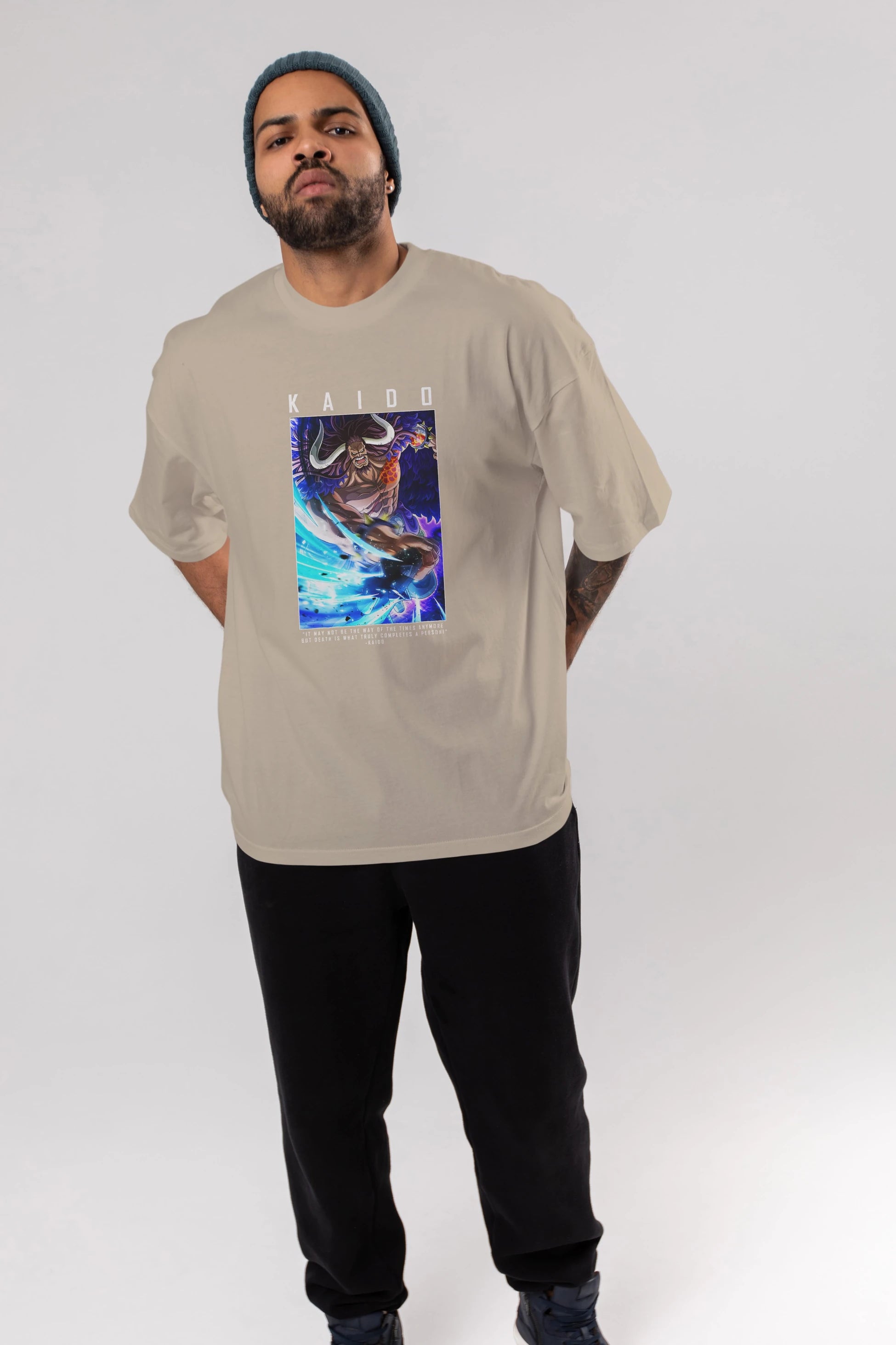 Kaido 2 Anime Ön Baskılı Oversize t-shirt Erkek Kadın Unisex