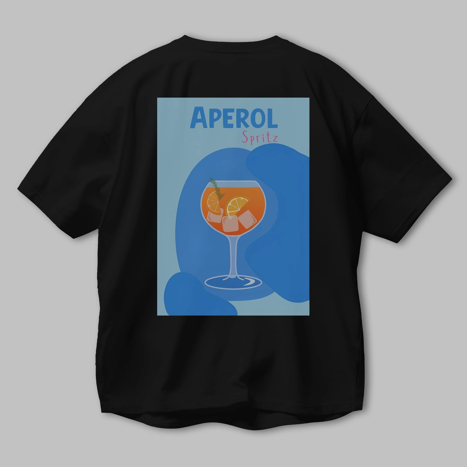 Aperol Spritz 10 Arka Baskılı Oversize t-shirt Erkek Kadın Unisex %100 Pamuk Bisiklet Yaka tişort