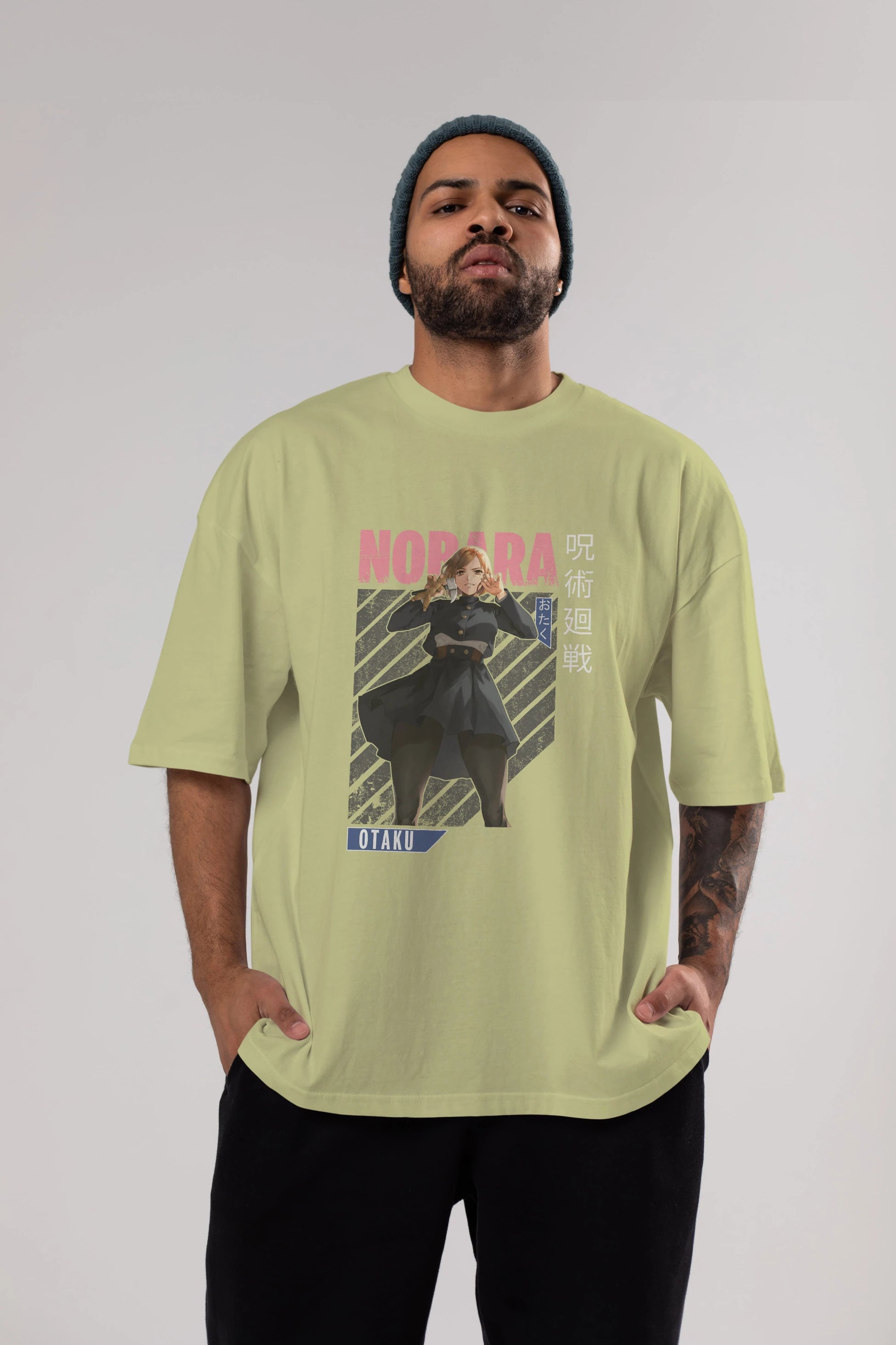 Nobara Kugisaki 4 Anime Ön Baskılı Oversize t-shirt %100 pamuk Erkek Kadın Unisex