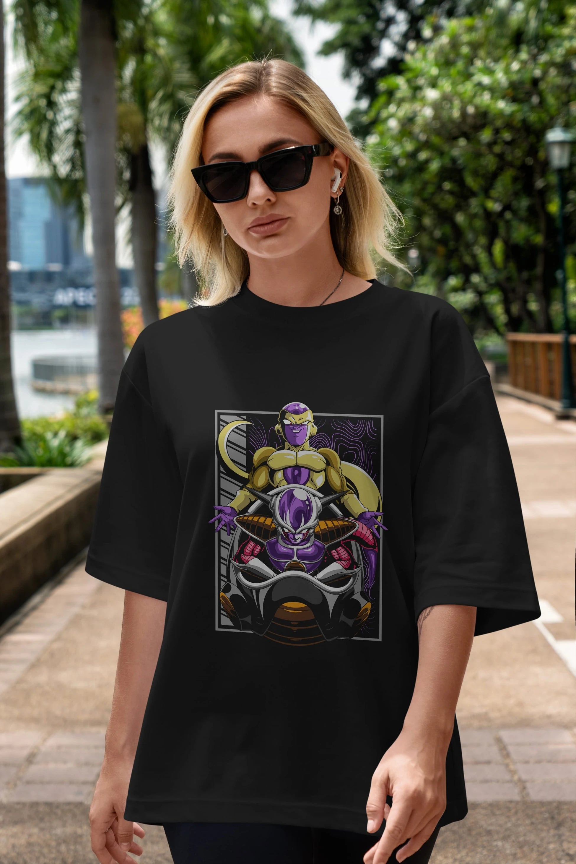DragonBall Freezer Anime Ön Baskılı Oversize t-shirt %100 pamuk Erkek Kadın Unisex