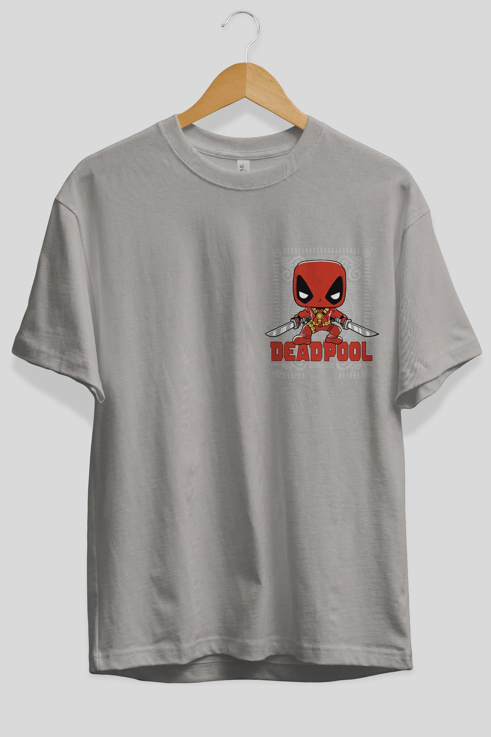 Deadpool (17) Ön Sol Baskılı Oversize t-shirt Erkek Kadın Unisex %100 Pamuk Bisiklet Yaka tişort