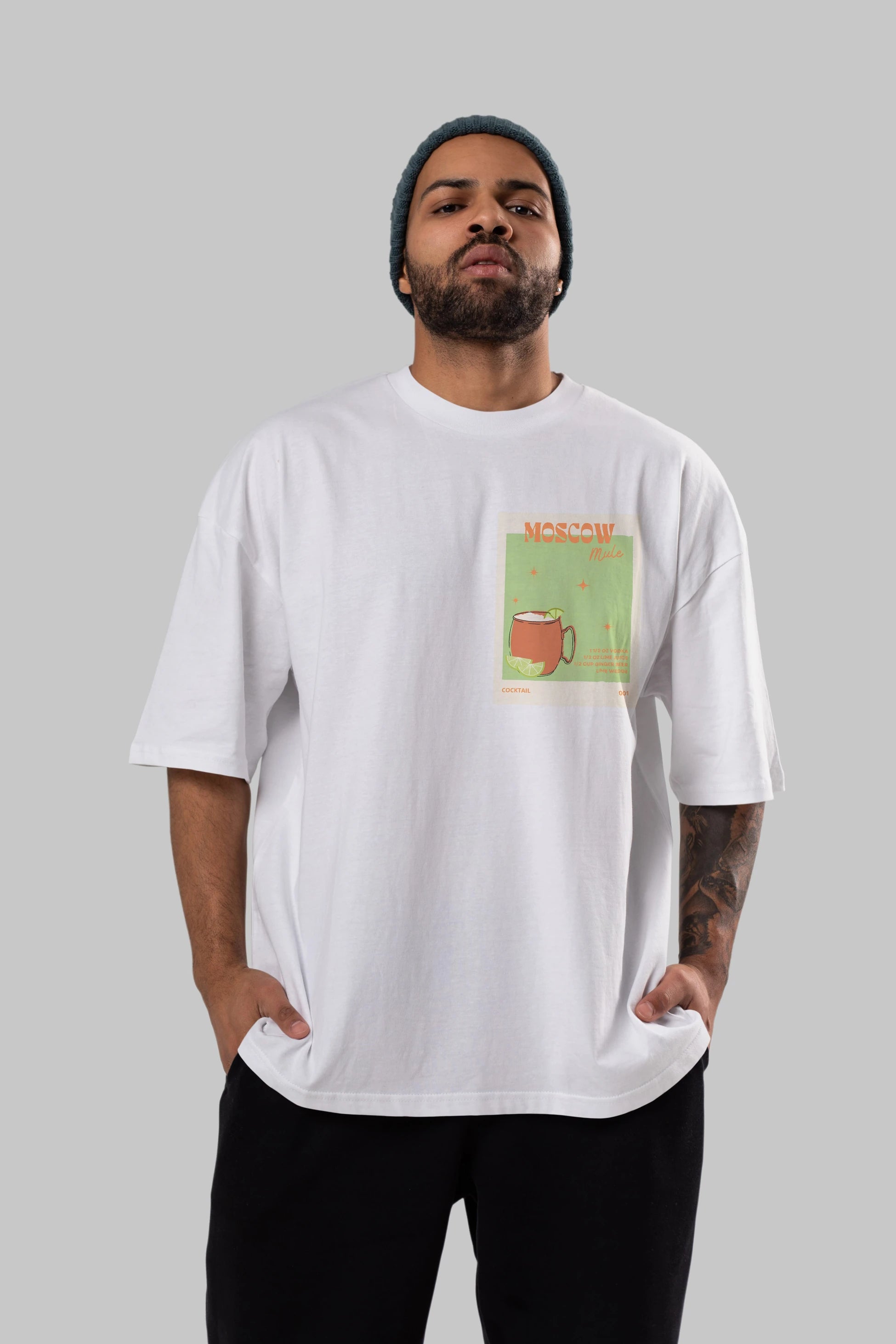 Moscow Mule 2 Ön Sol Baskılı Oversize t-shirt Erkek Kadın Unisex %100 Pamuk Bisiklet Yaka tişort