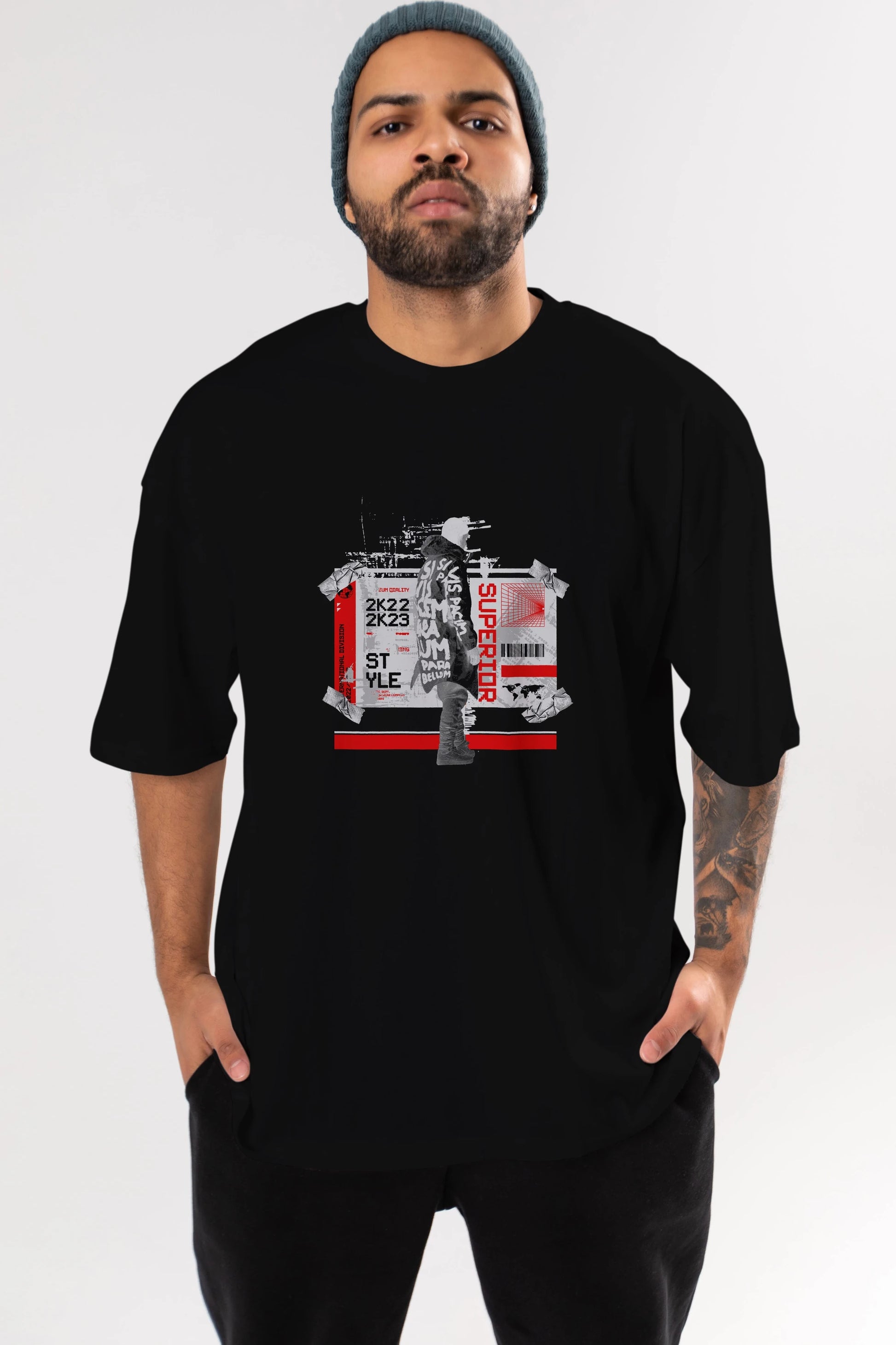 Superior Ön Baskılı Oversize t-shirt Erkek Kadın Unisex