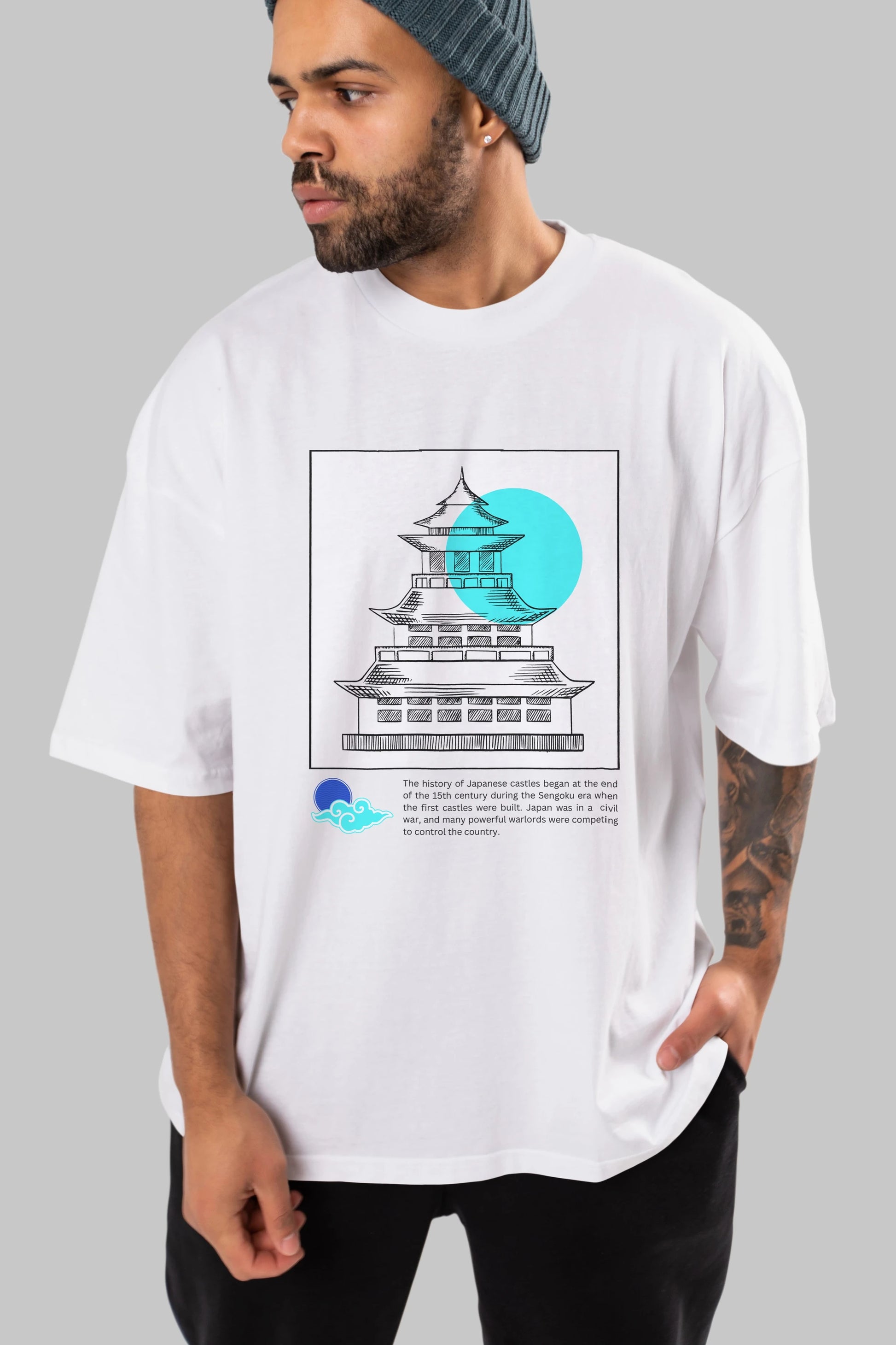 Japan Streetwear Ön Baskılı Oversize t-shirt Erkek Kadın Unisex