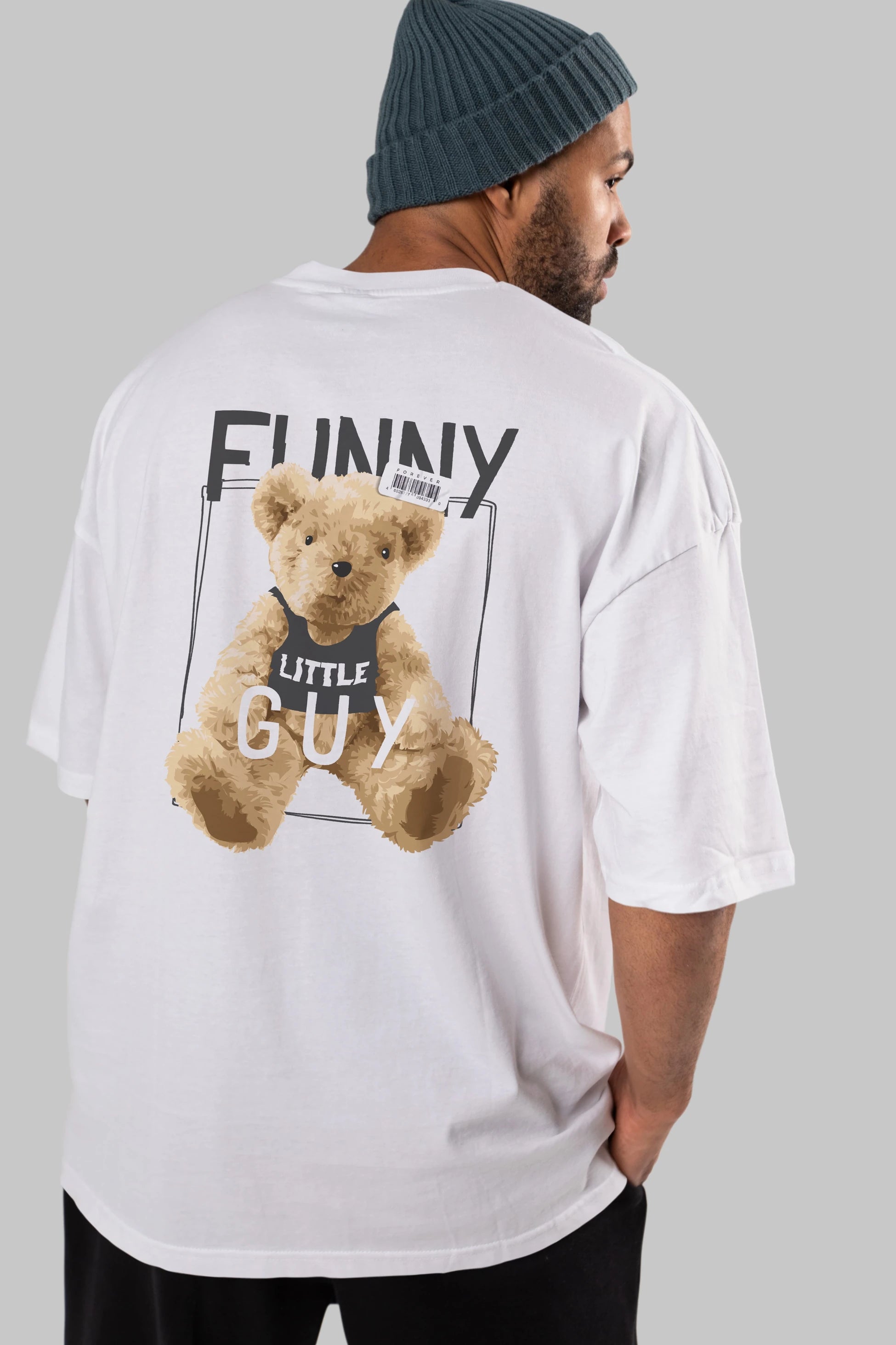 Teddy Bear Funny Arka Baskılı Oversize t-shirt Erkek Kadın Unisex %100 Pamuk