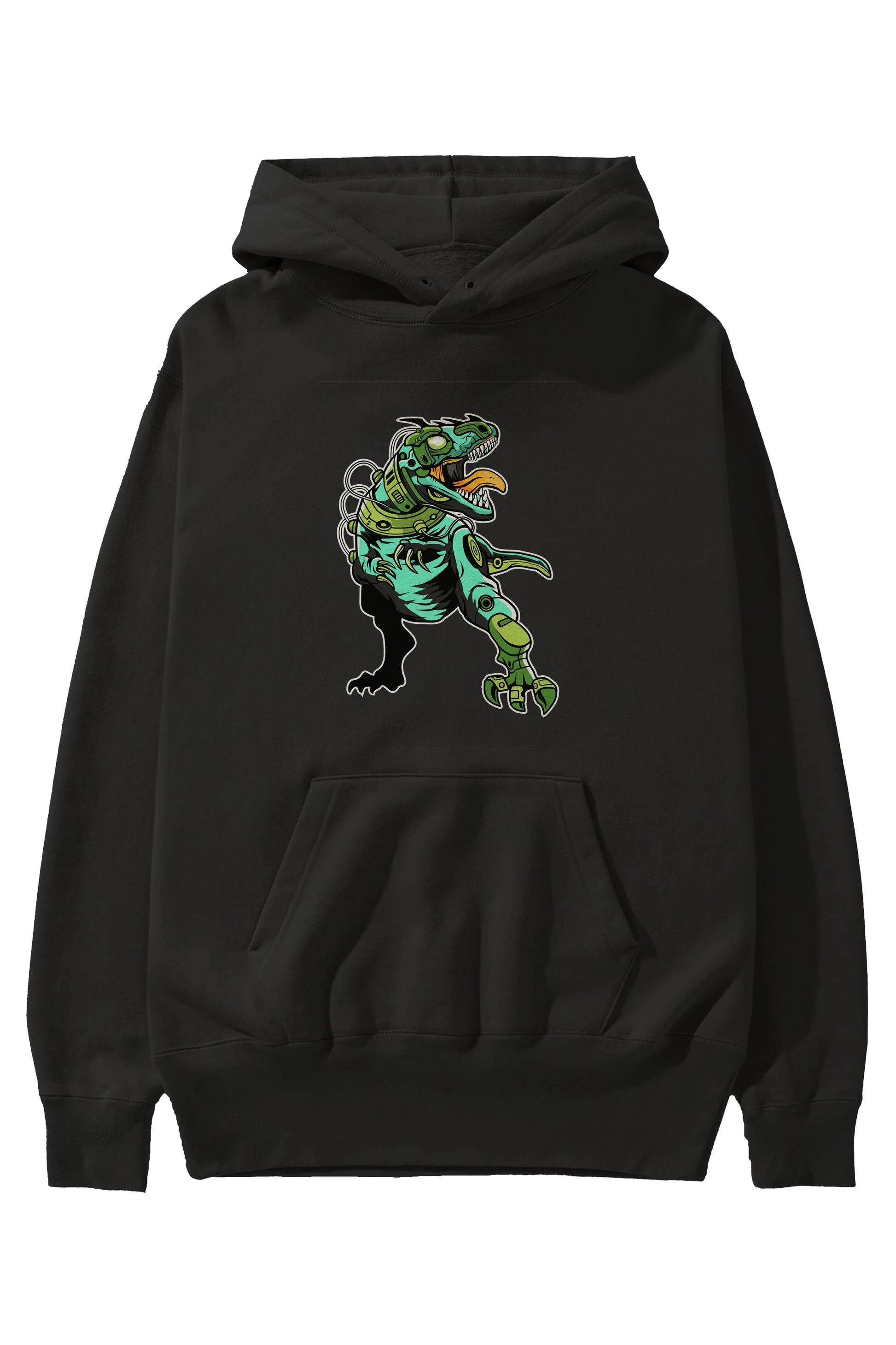 Trex Robot Ön Baskılı Hoodie Oversize Kapüşonlu Sweatshirt Erkek Kadın Unisex