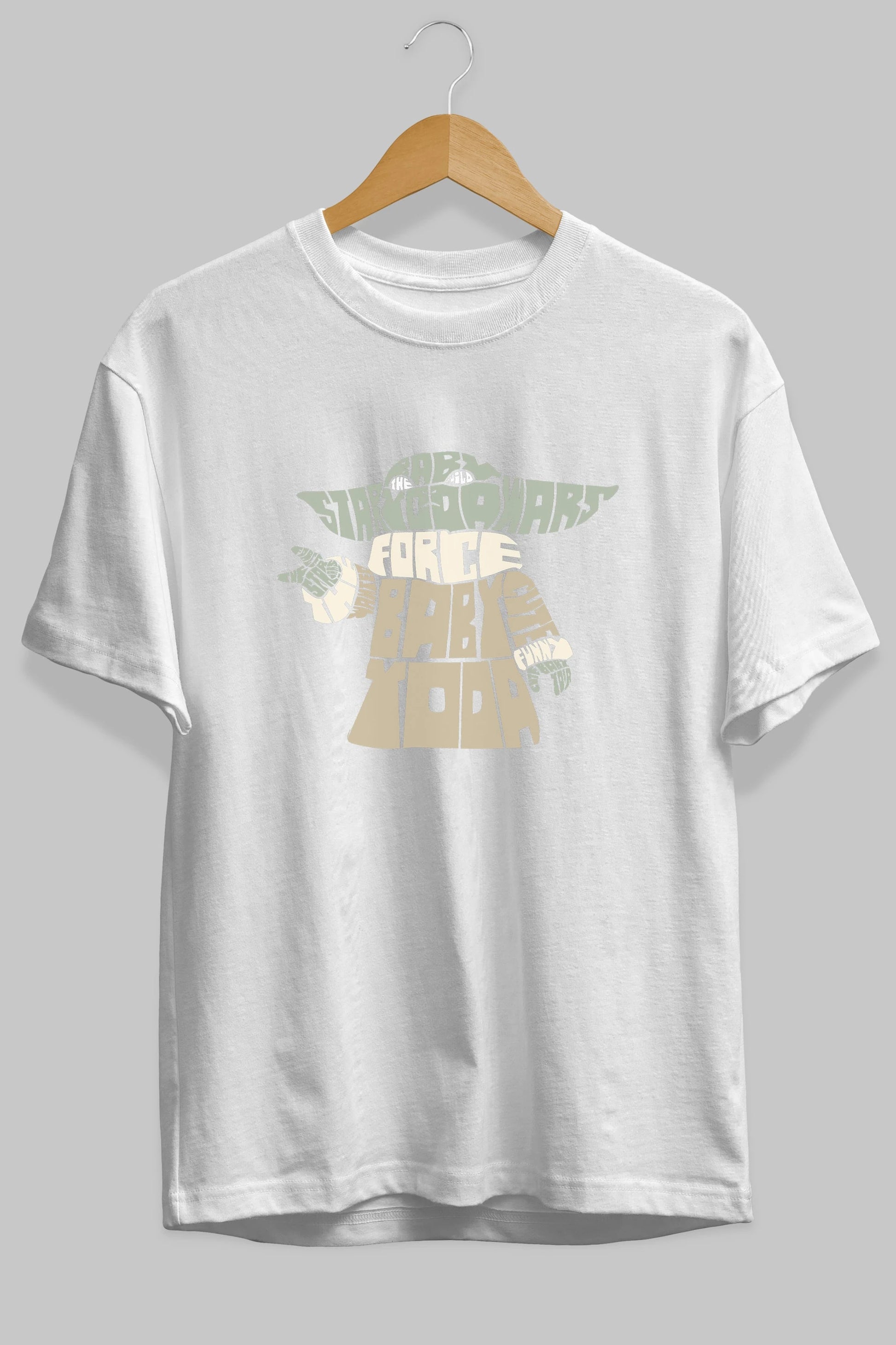 Baby Yoda Ön Baskılı Oversize t-shirt %100 pamuk Erkek Kadın Unisex
