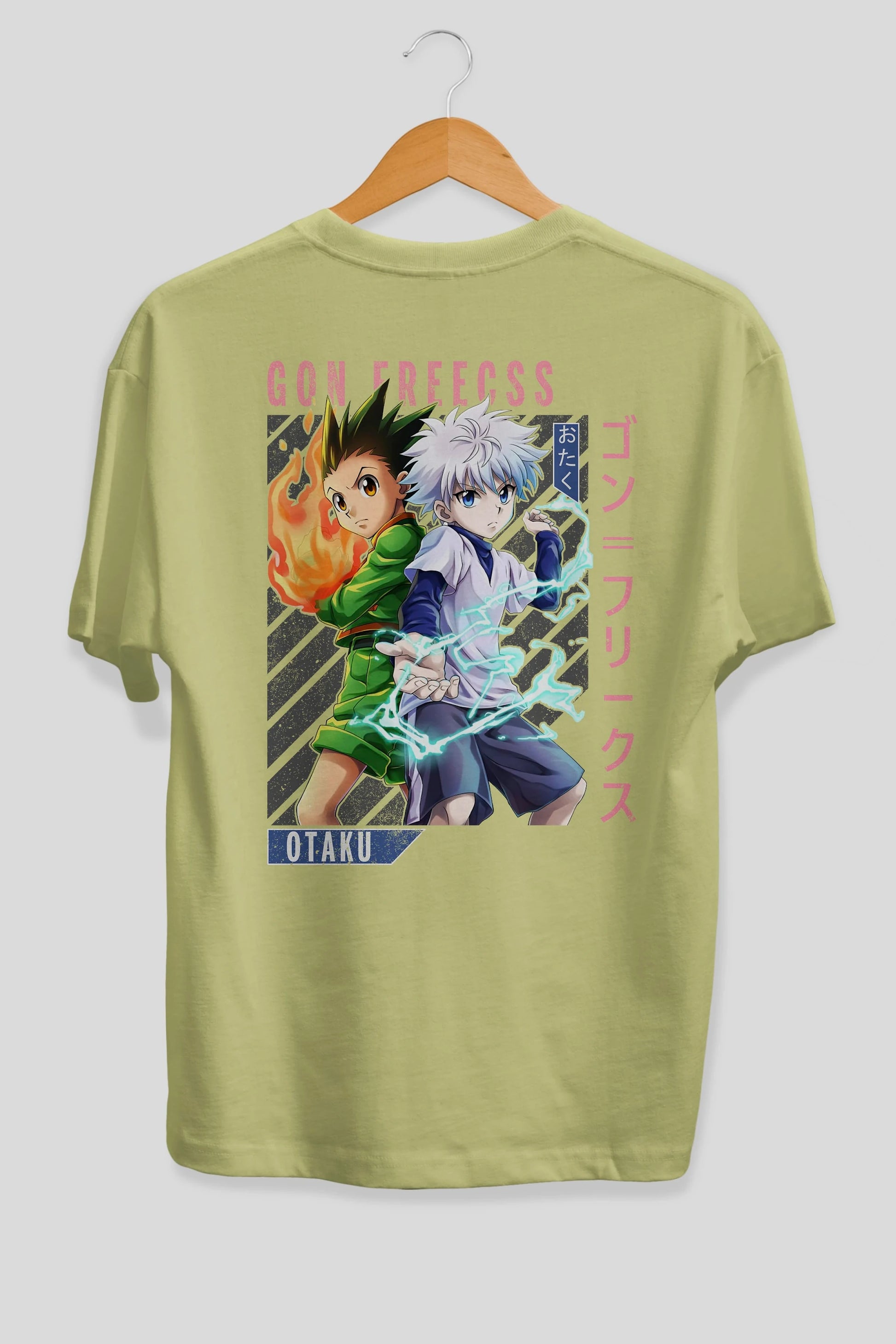Gon Freecss HUNTER X HUNTER 1 Anime Arka Baskılı Oversize t-shirt Erkek Kadın Unisex