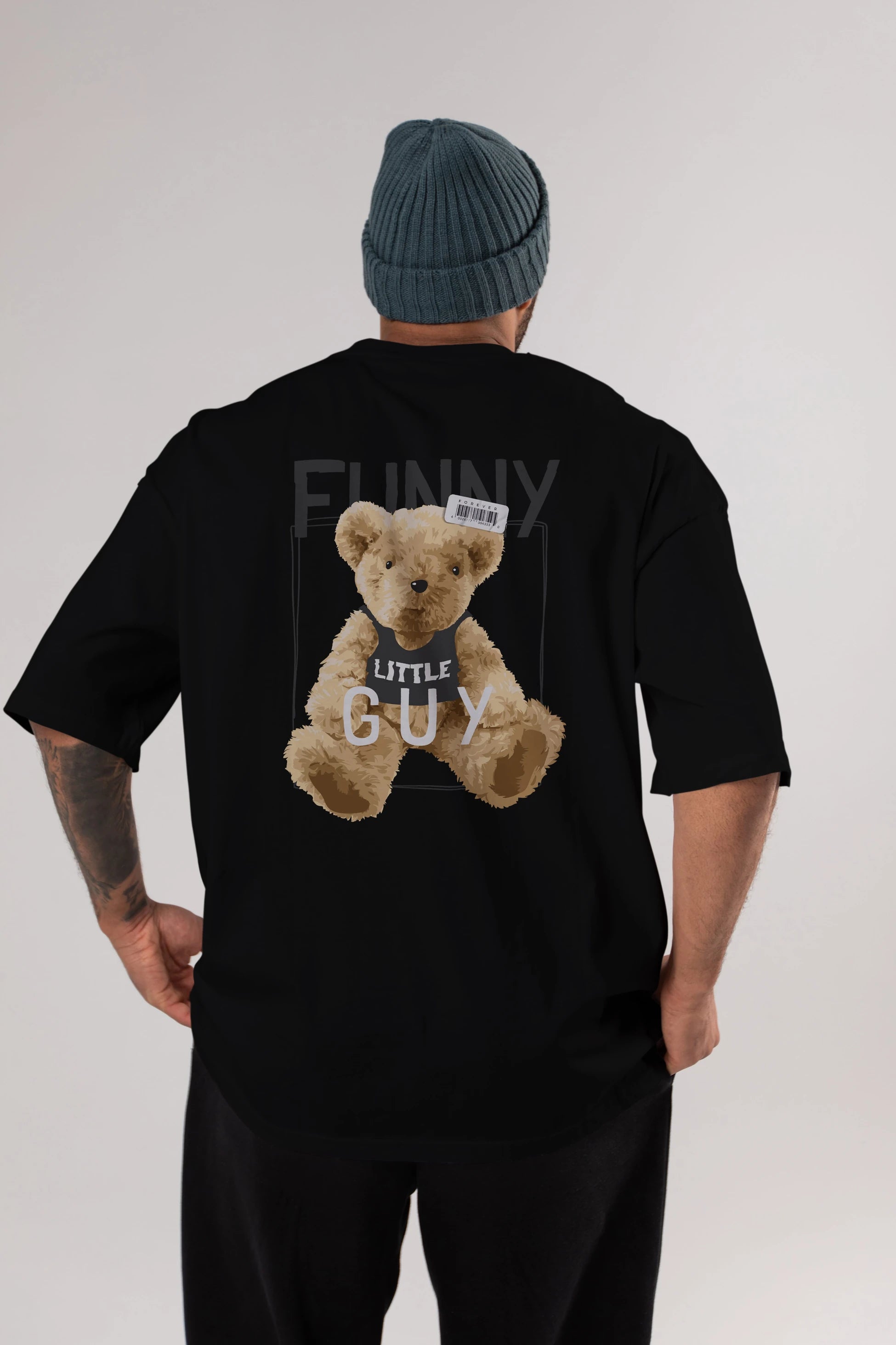 Teddy Bear Funny Arka Baskılı Oversize t-shirt Erkek Kadın Unisex %100 Pamuk