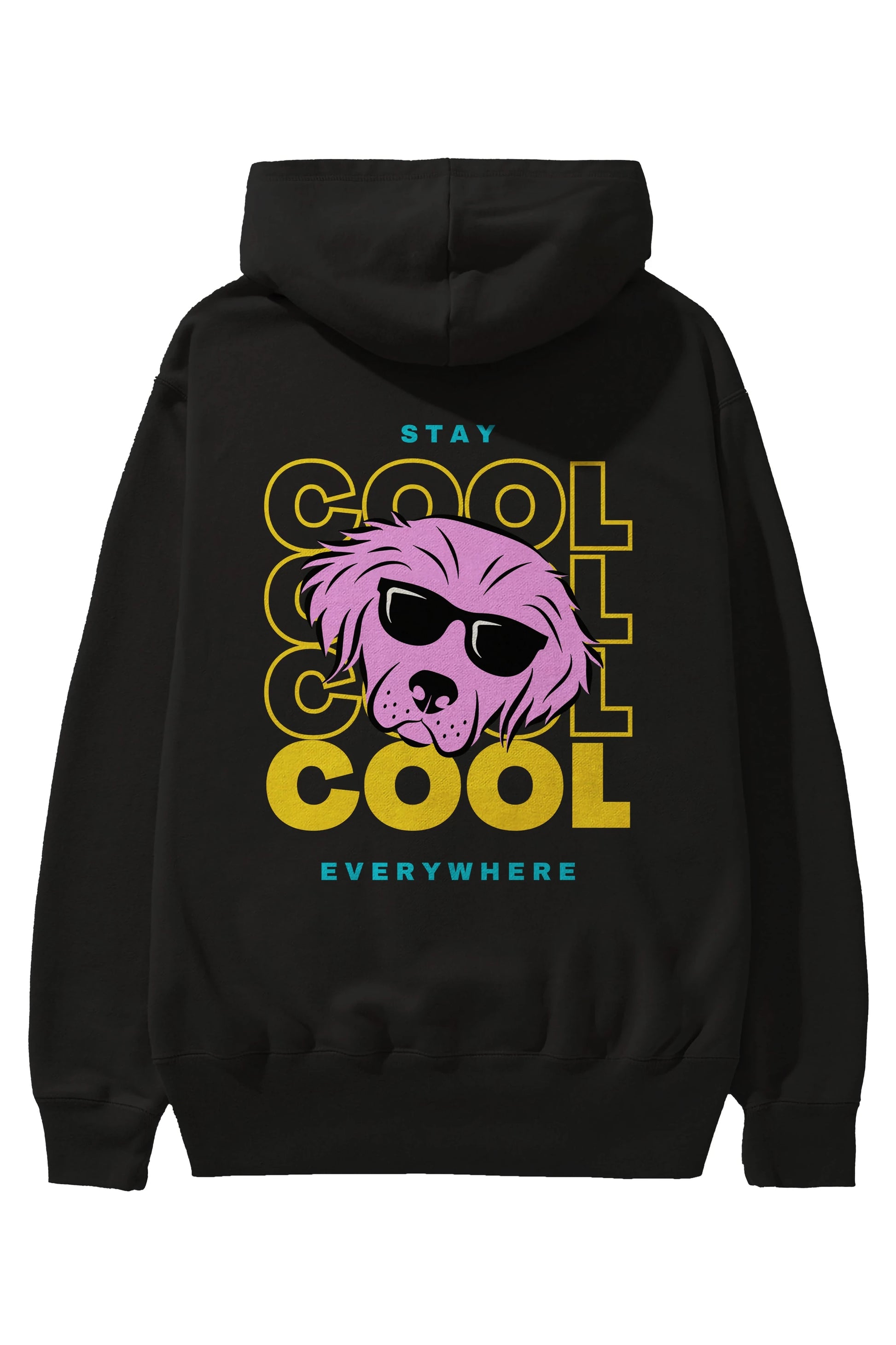 Cool Dog 2 Arka Baskılı Oversize Hoodie Kapüşonlu Sweatshirt Erkek Kadın Unisex
