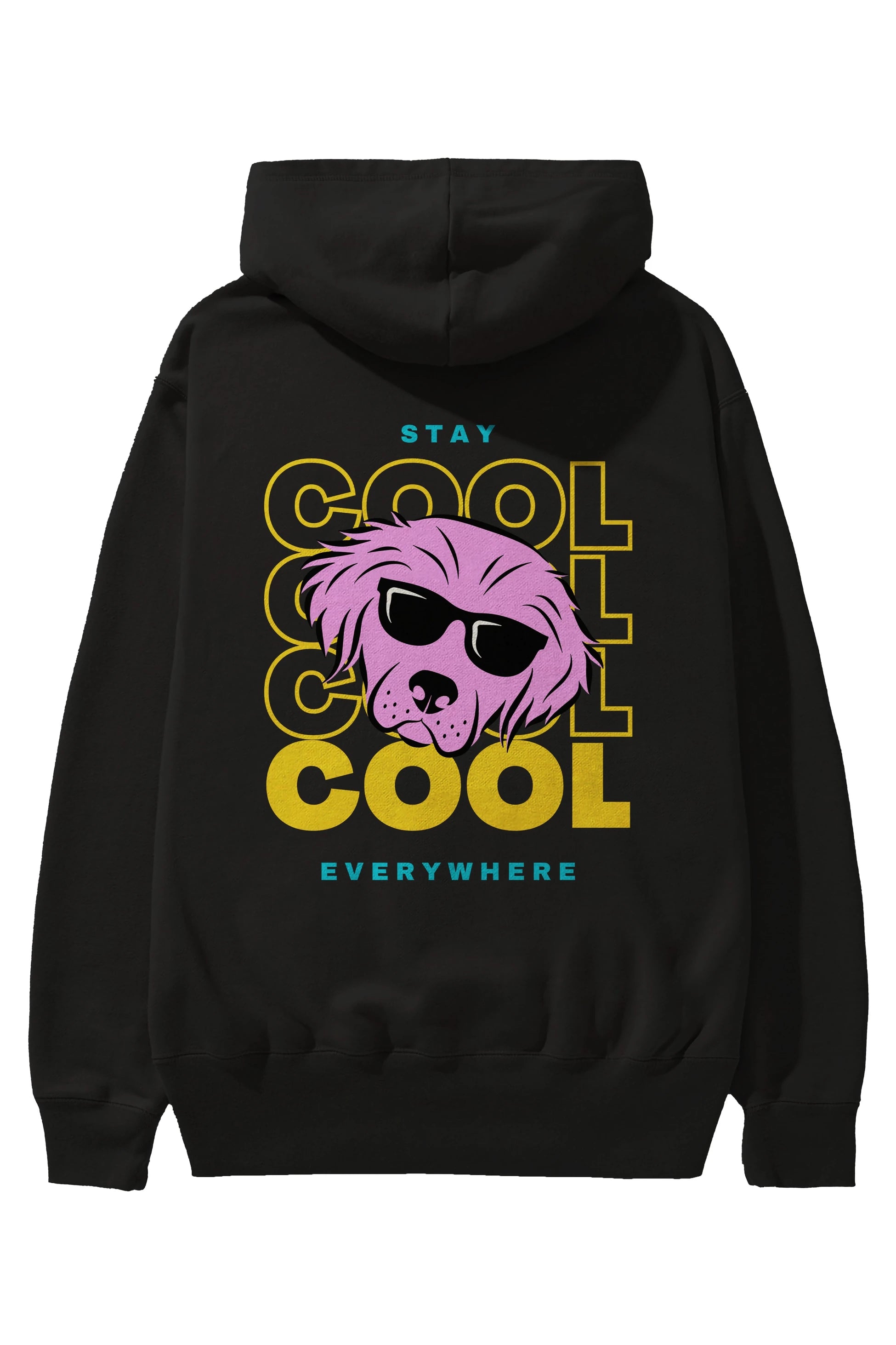 Cool Dog 2 Arka Baskılı Oversize Hoodie Kapüşonlu Sweatshirt Erkek Kadın Unisex