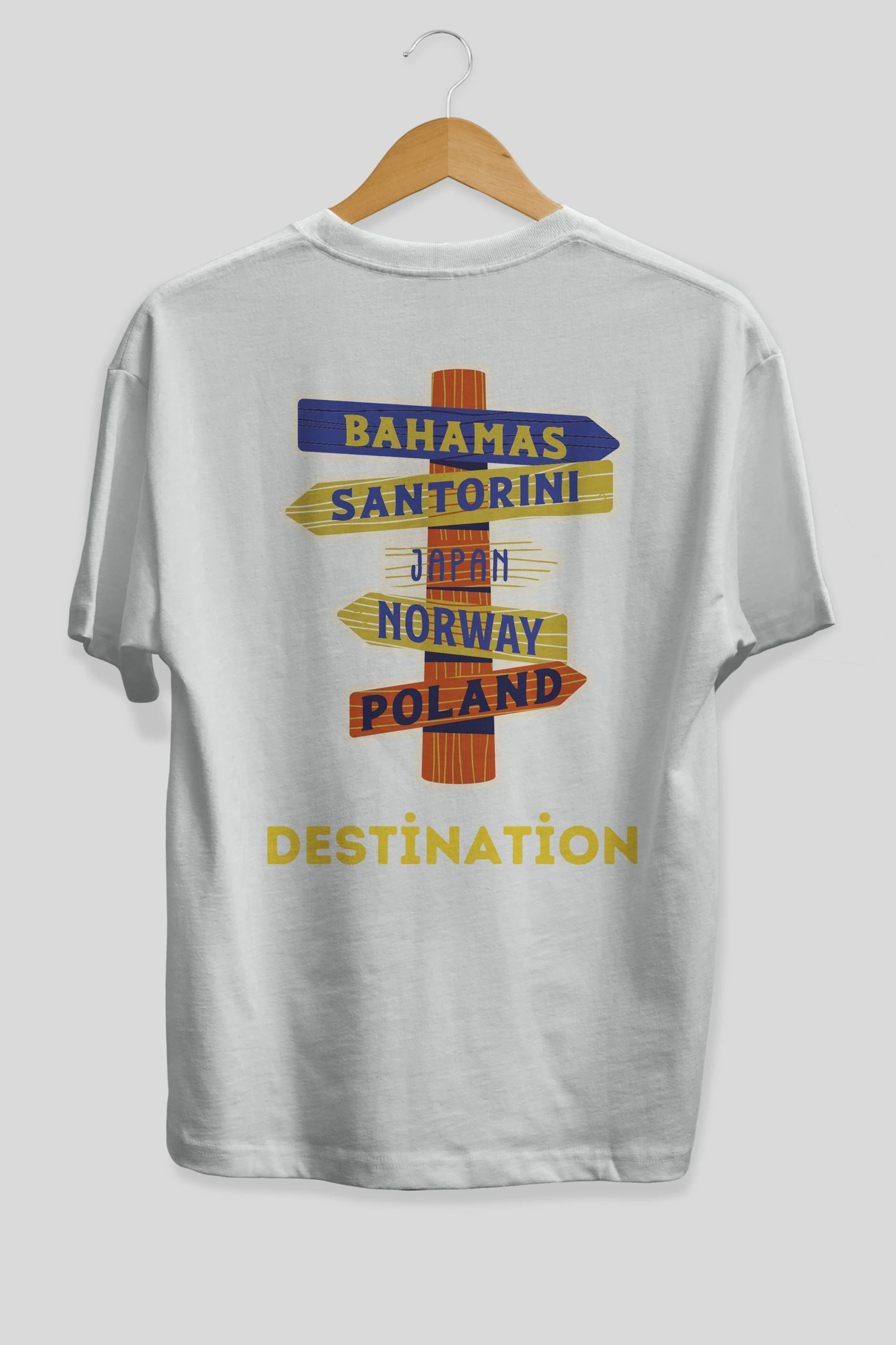 Destination Yazılı Arka Baskılı Oversize t-shirt Erkek Kadın Unisex