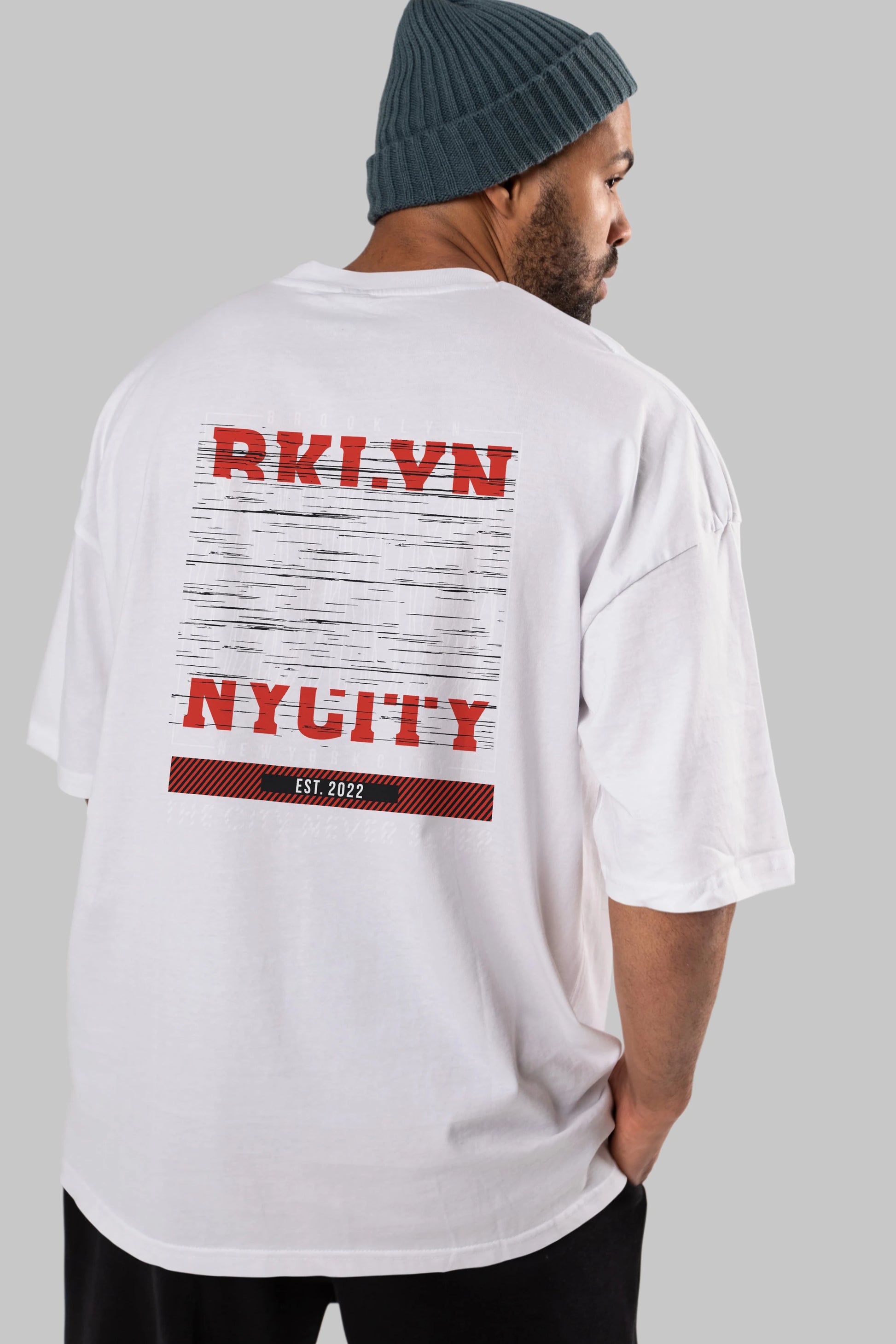 Brooklyn New York City Arka Baskılı Oversize t-shirt Erkek Kadın Unisex