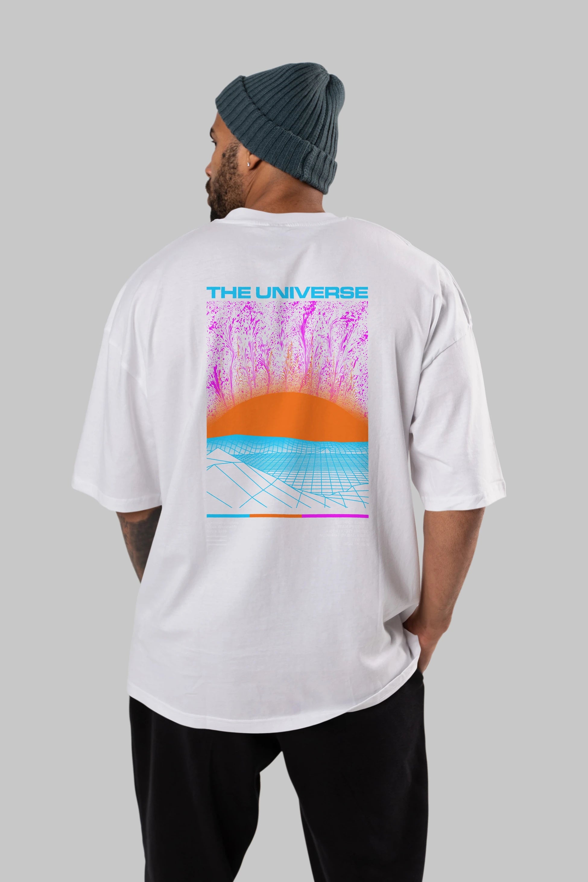 The Universe Arka Baskılı Oversize t-shirt Erkek Kadın Unisex