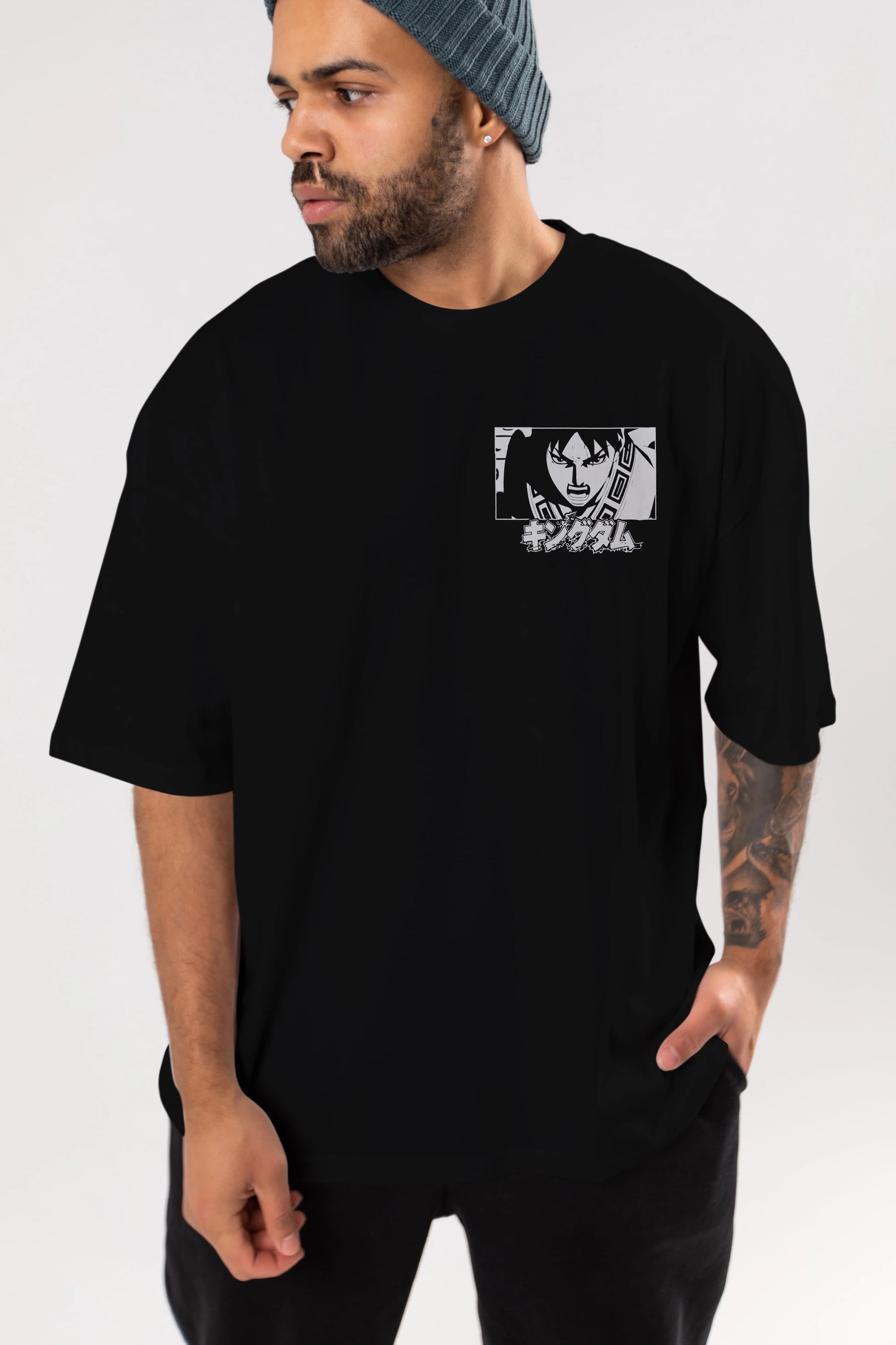 Xin 1 Ön Sol Baskılı Oversize t-shirt Erkek Kadın Unisex %100 Pamuk Bisiklet Yaka tişort