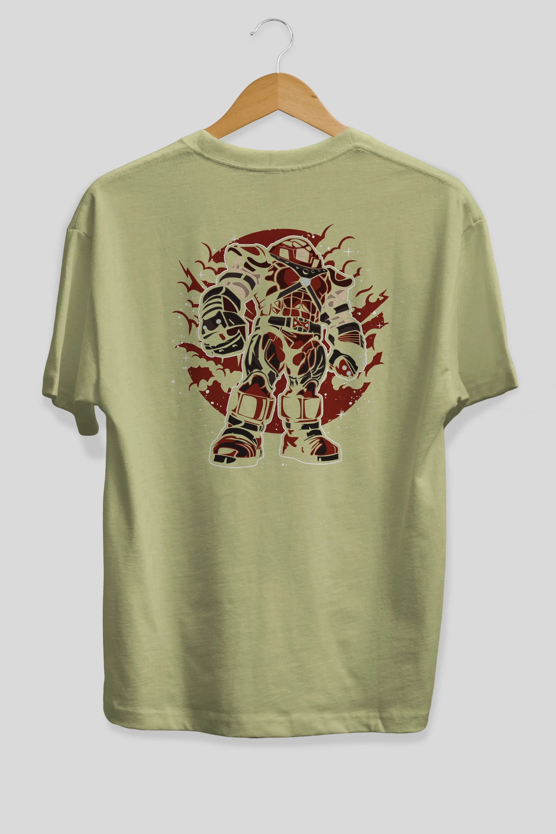 JUGERNAUT Arka Baskılı Oversize t-shirt Erkek Kadın Unisex %100 Pamuk