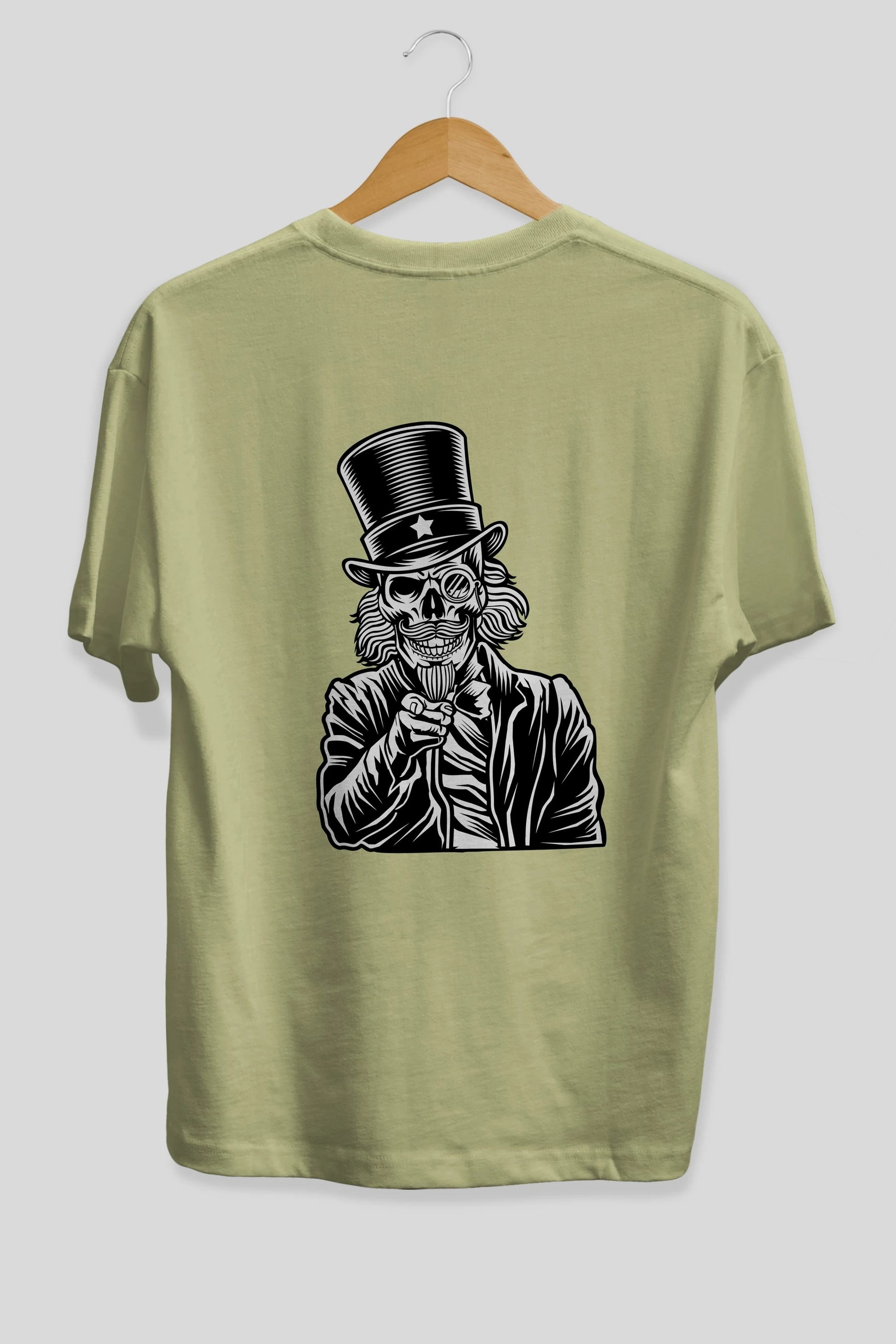 I Want You Skull Arka Baskılı Oversize t-shirt Erkek Kadın Unisex %100 Pamuk tişort
