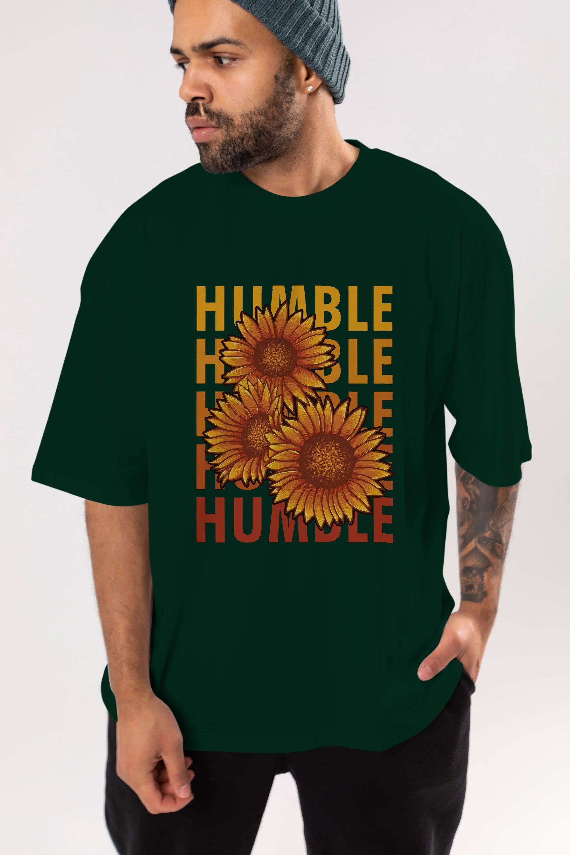 Humble 2 Ön Baskılı Oversize t-shirt Erkek Kadın Unisex