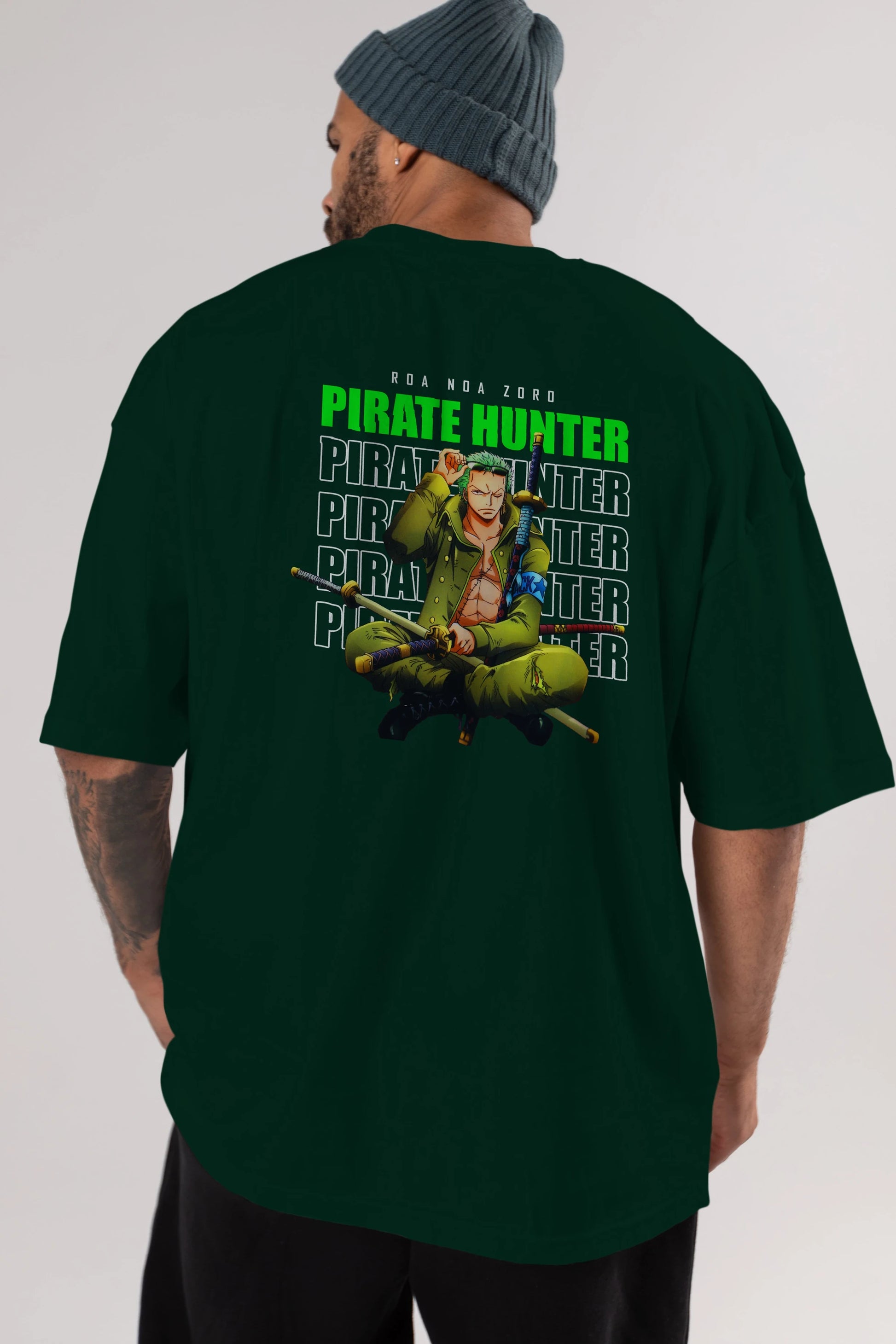 Roronoa Zoro 4 Anime Arka Baskılı Oversize t-shirt Erkek Kadın Unisex %100 pamuk tişort