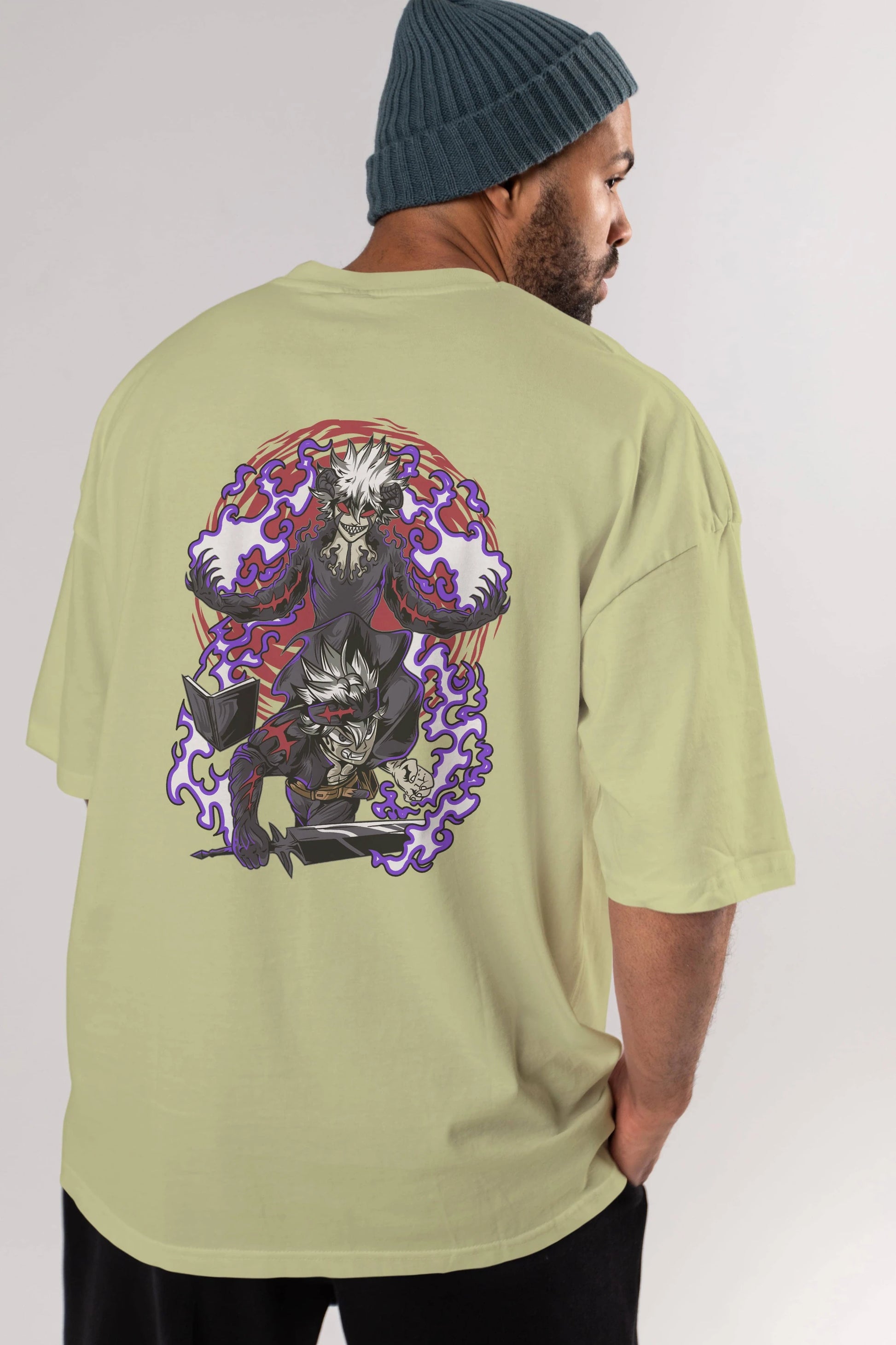 BLACK CLOVER DEVIL UNION Anime Arka Baskılı Oversize t-shirt Erkek Kadın Unisex