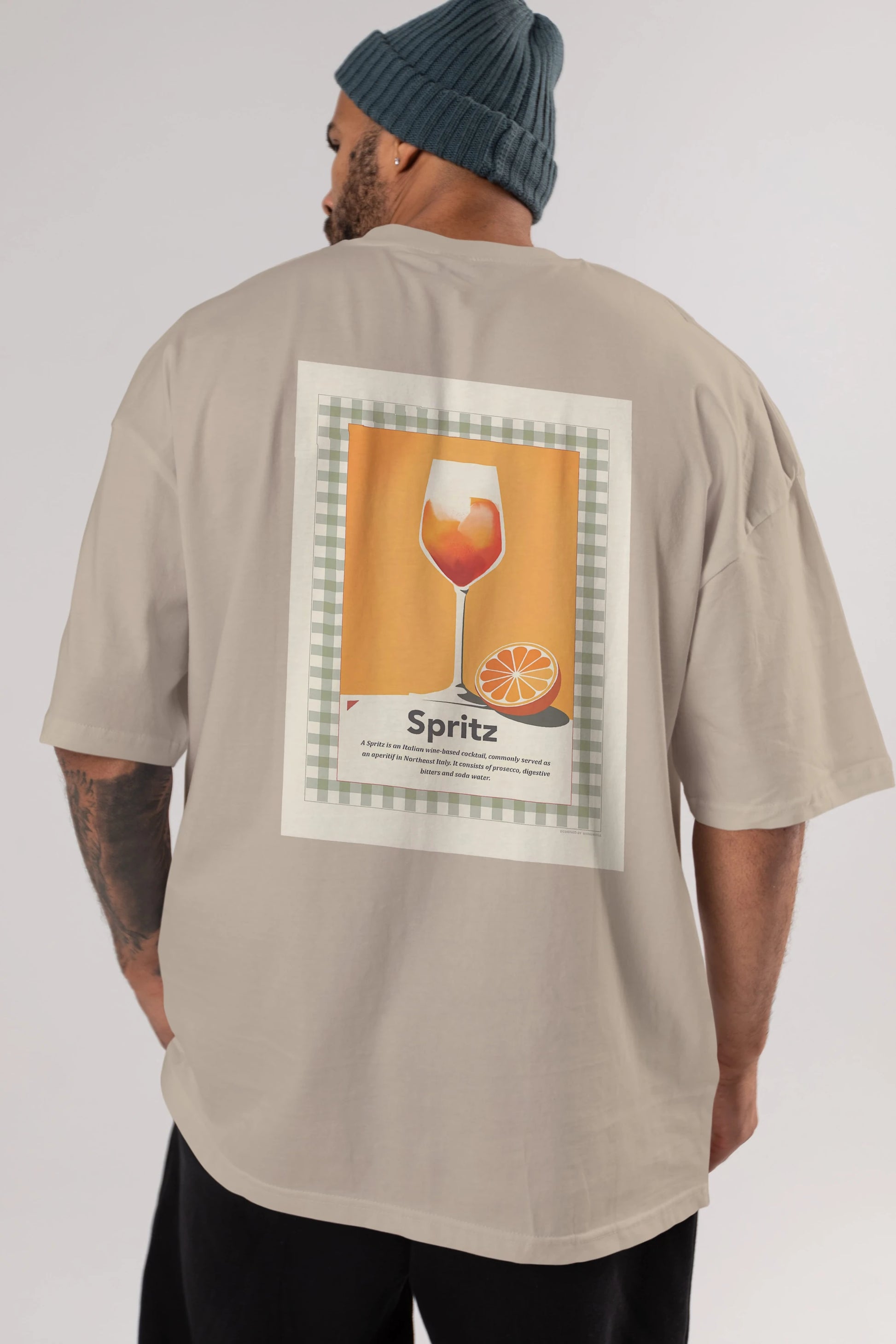 Aperol Spritz 5 Arka Baskılı Oversize t-shirt Erkek Kadın Unisex %100 Pamuk Bisiklet Yaka tişort