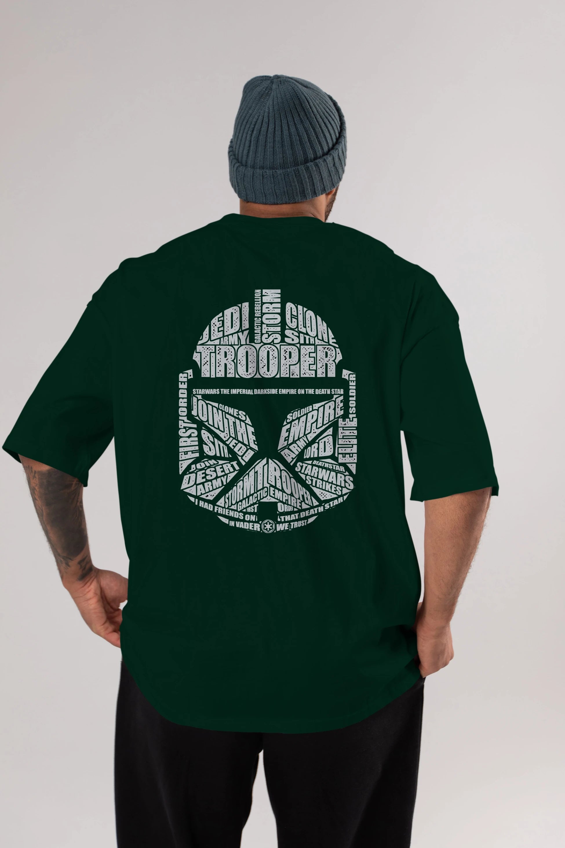 Trooper Arka Baskılı Oversize t-shirt %100 pamuk Erkek Kadın Unisex