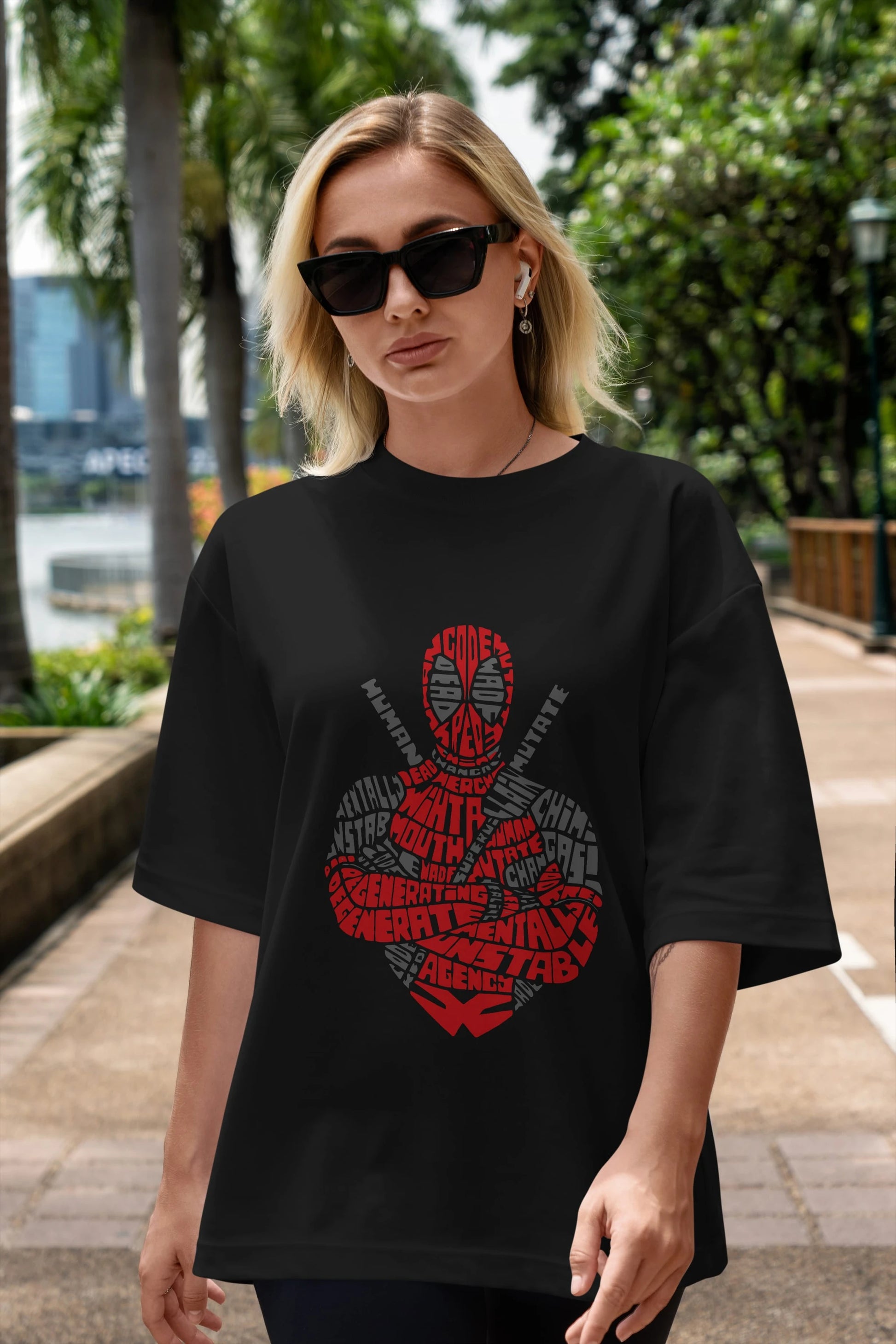 Deadpool (16) Ön Baskılı Oversize t-shirt Erkek Kadın Unisex %100 Pamuk Bisiklet Yaka tişort