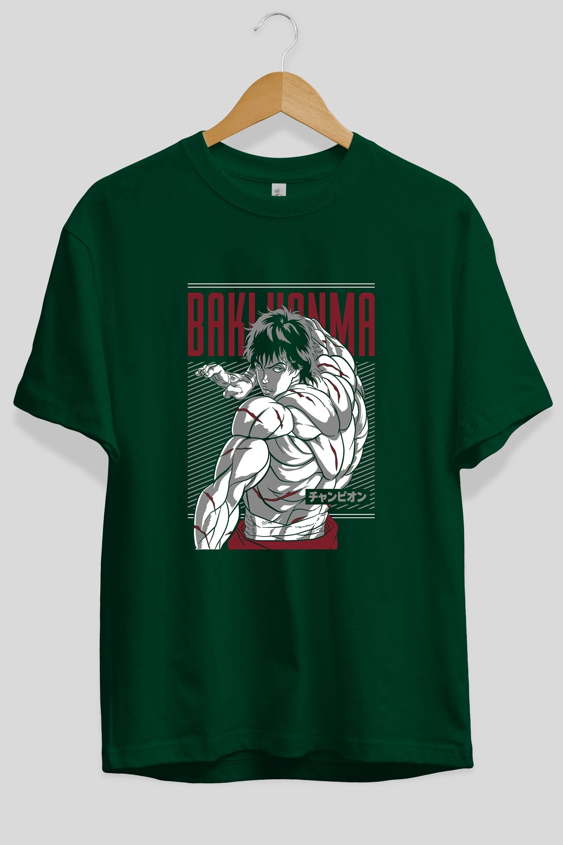 BAKI HANMA Anime Ön Baskılı Oversize t-shirt %100 pamuk Erkek Kadın Unisex