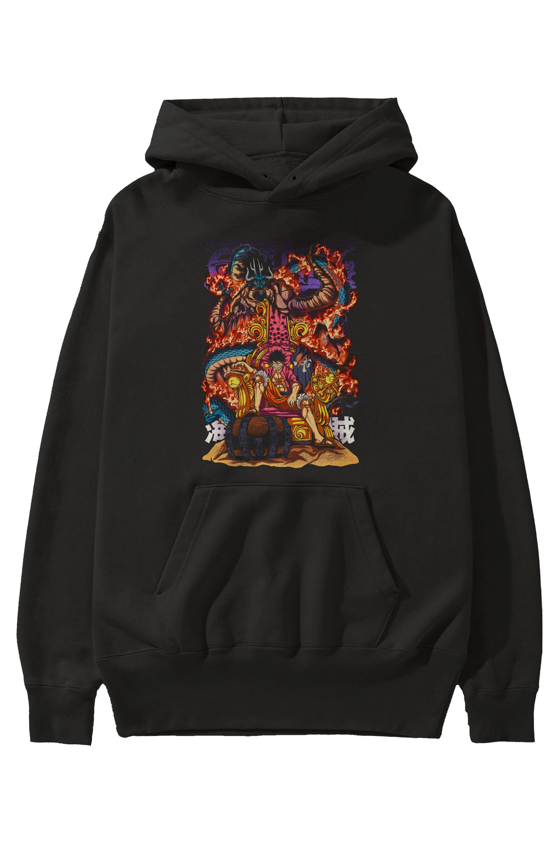MONKEY D. LUFFY 1 Anime Ön Baskılı Hoodie Oversize Kapüşonlu Sweatshirt Erkek Kadın Unisex